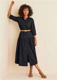 Collared Midi Dress - Jet Black