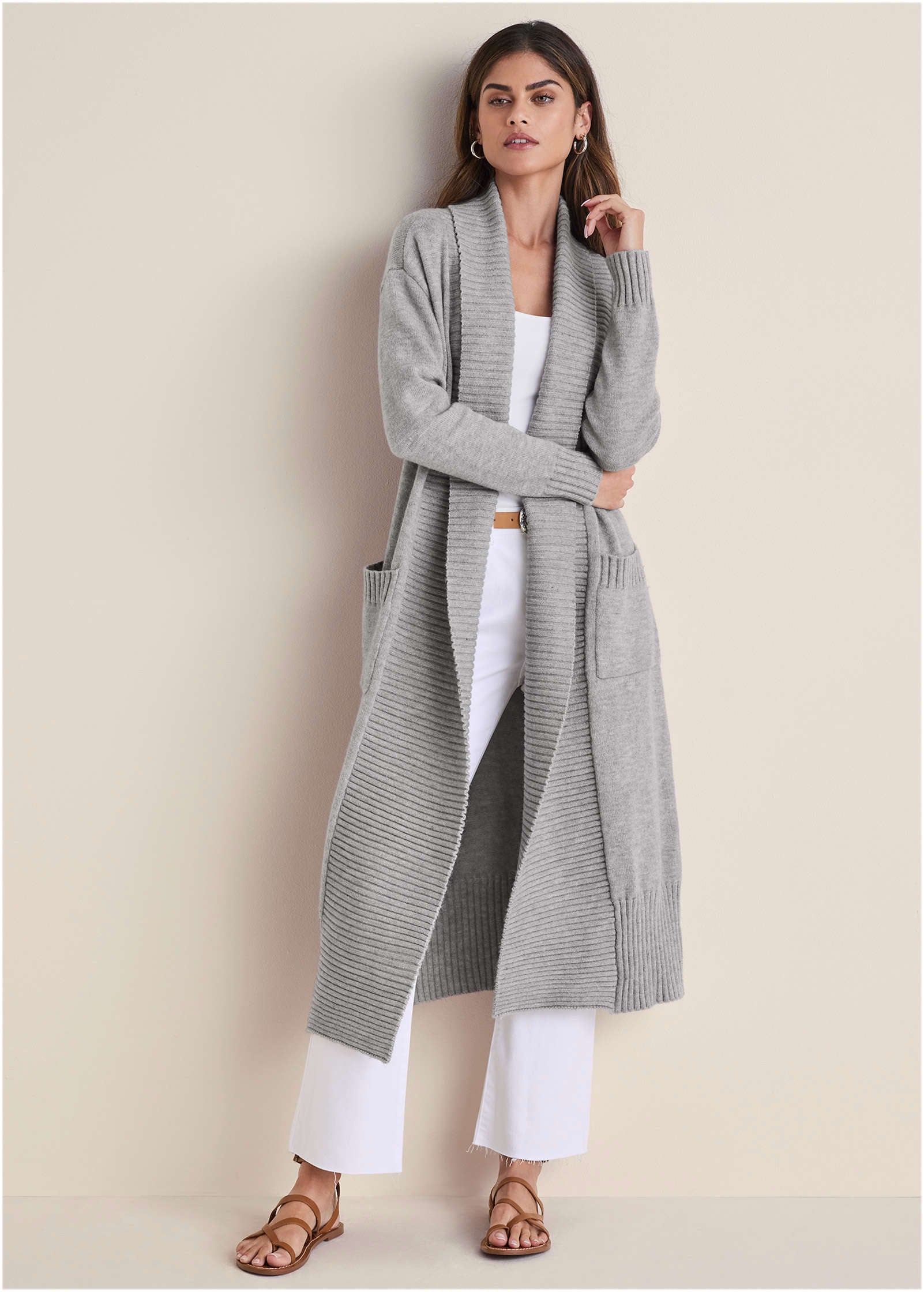 Cardigan Duster - Medium Heather Grey