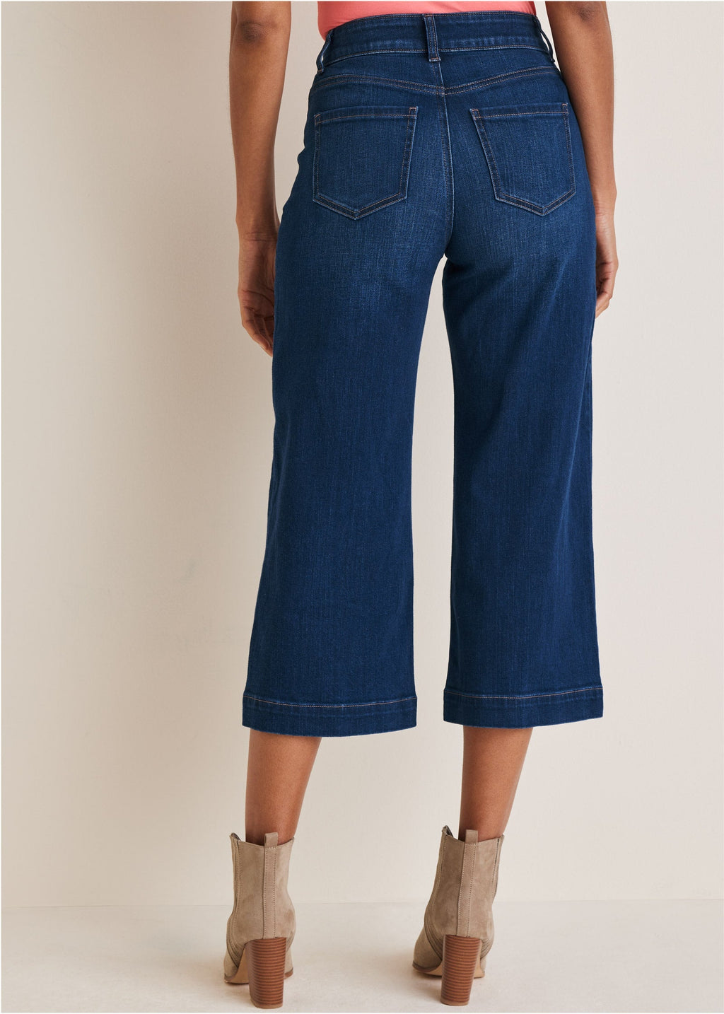 Sophia Wide Leg Crop Jeans - Dark Wash