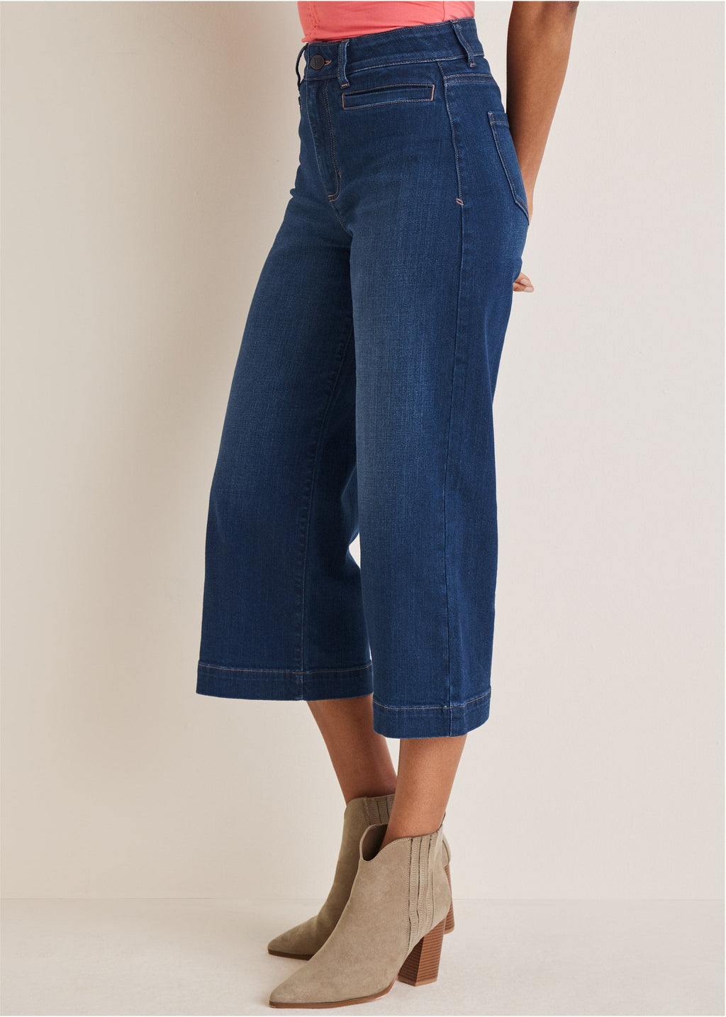 Sophia Wide Leg Crop Jeans - Dark Wash
