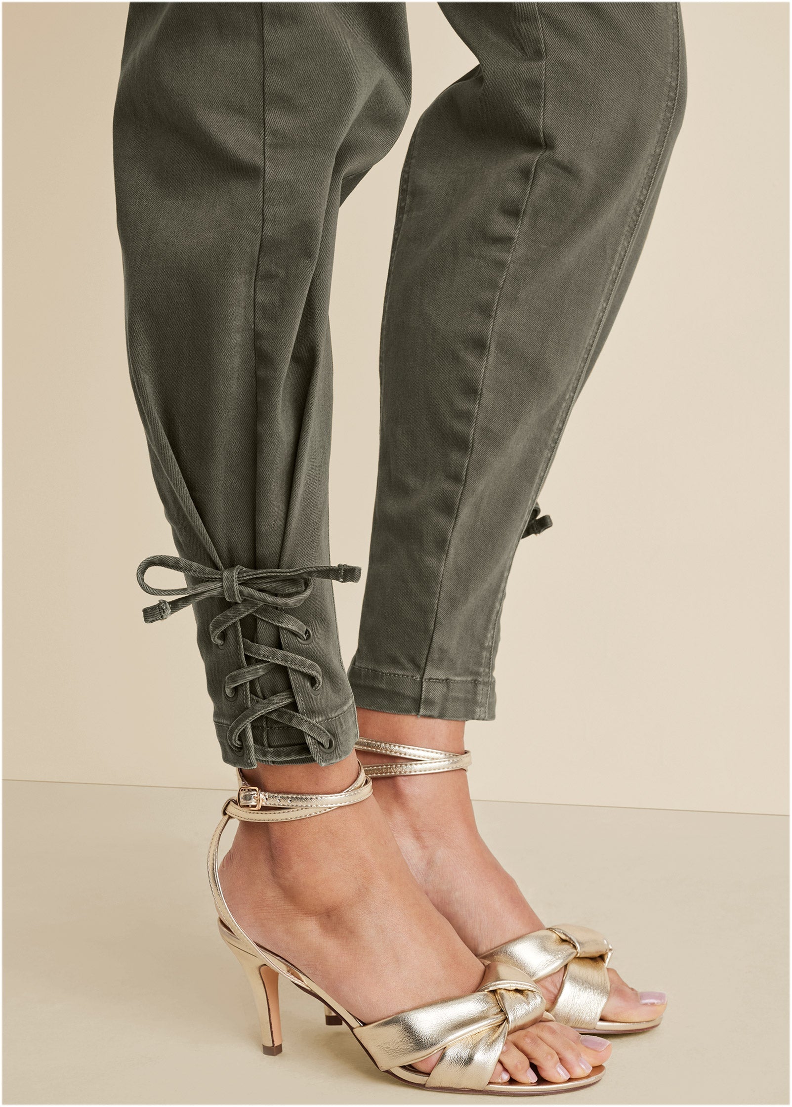 Knot Strap Heel - Gold