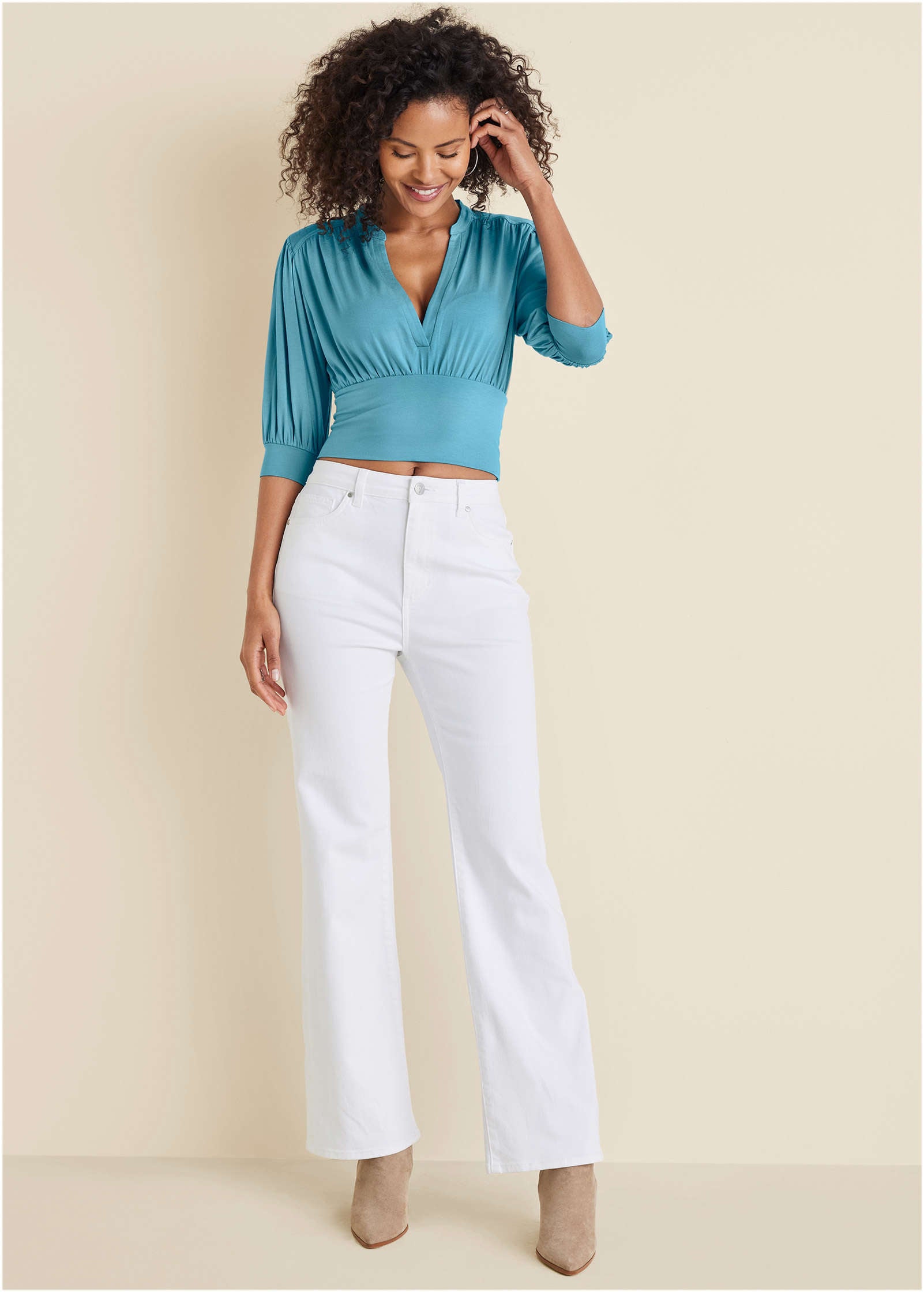 Penelope Modern Flare Jeans - White