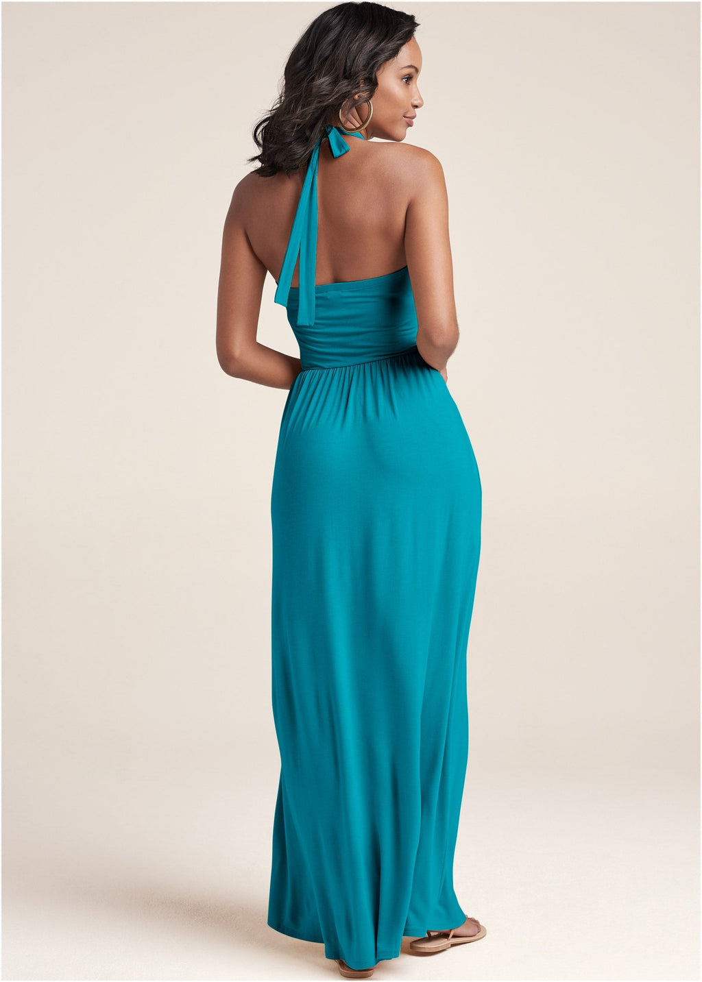 High Neck Maxi Dress - Teal