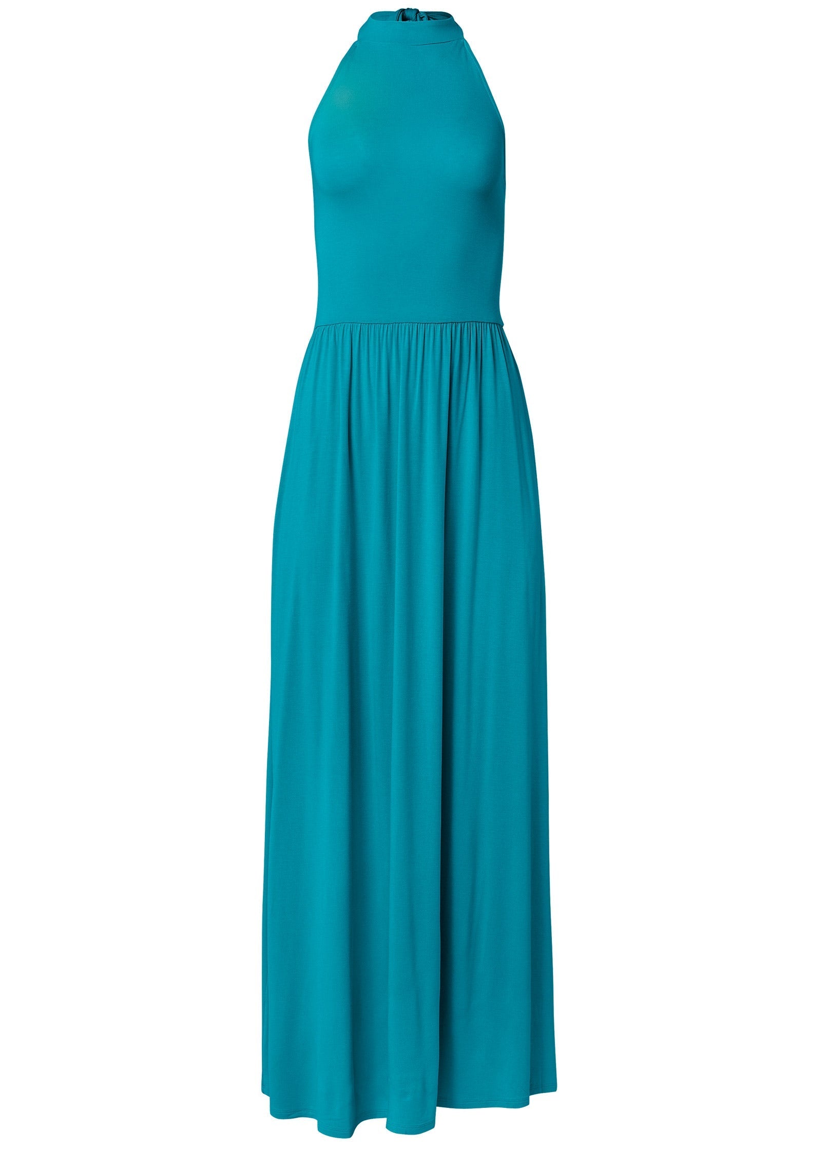 High Neck Maxi Dress - Teal