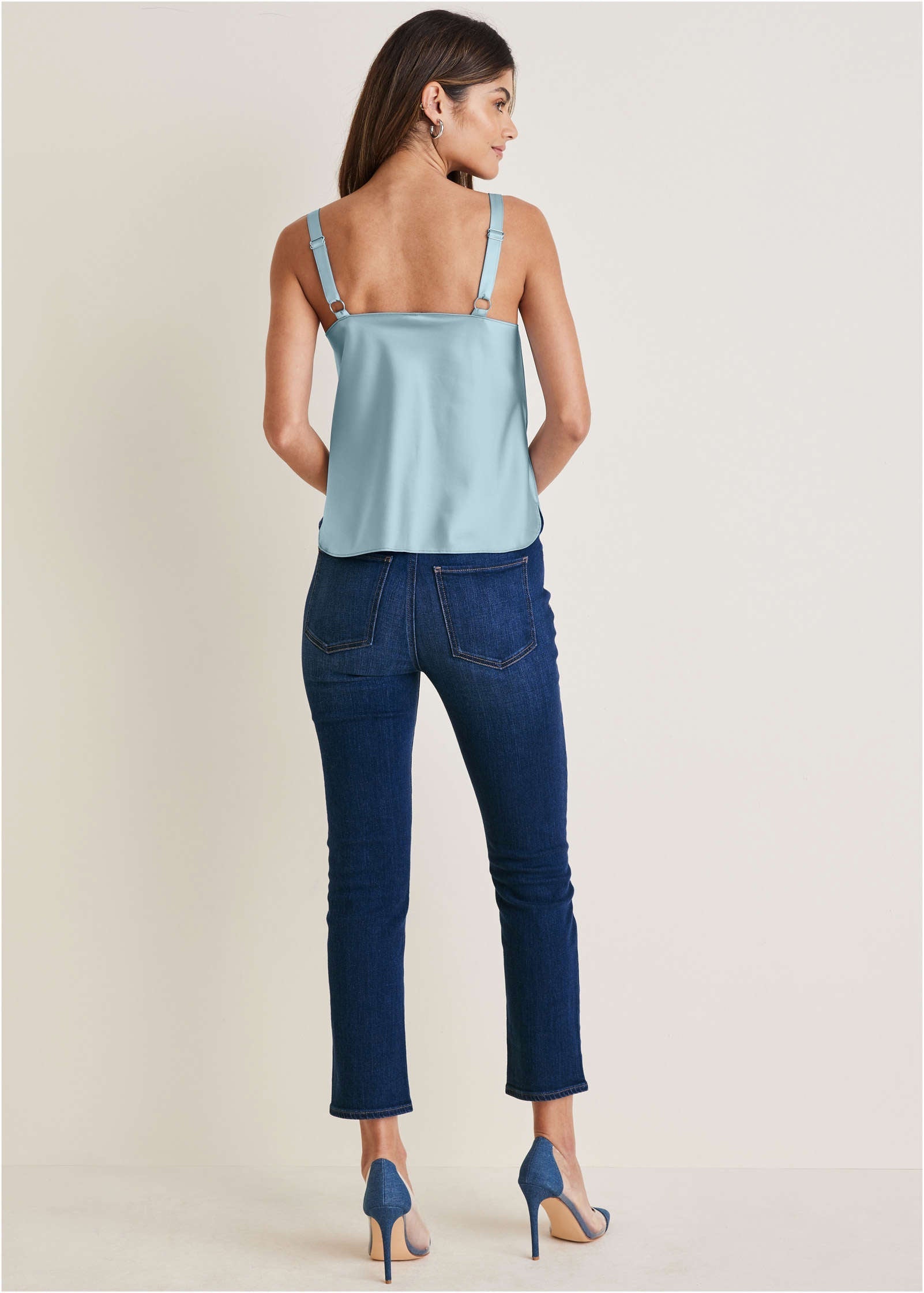 Cowl Neck Tank - Light Blue