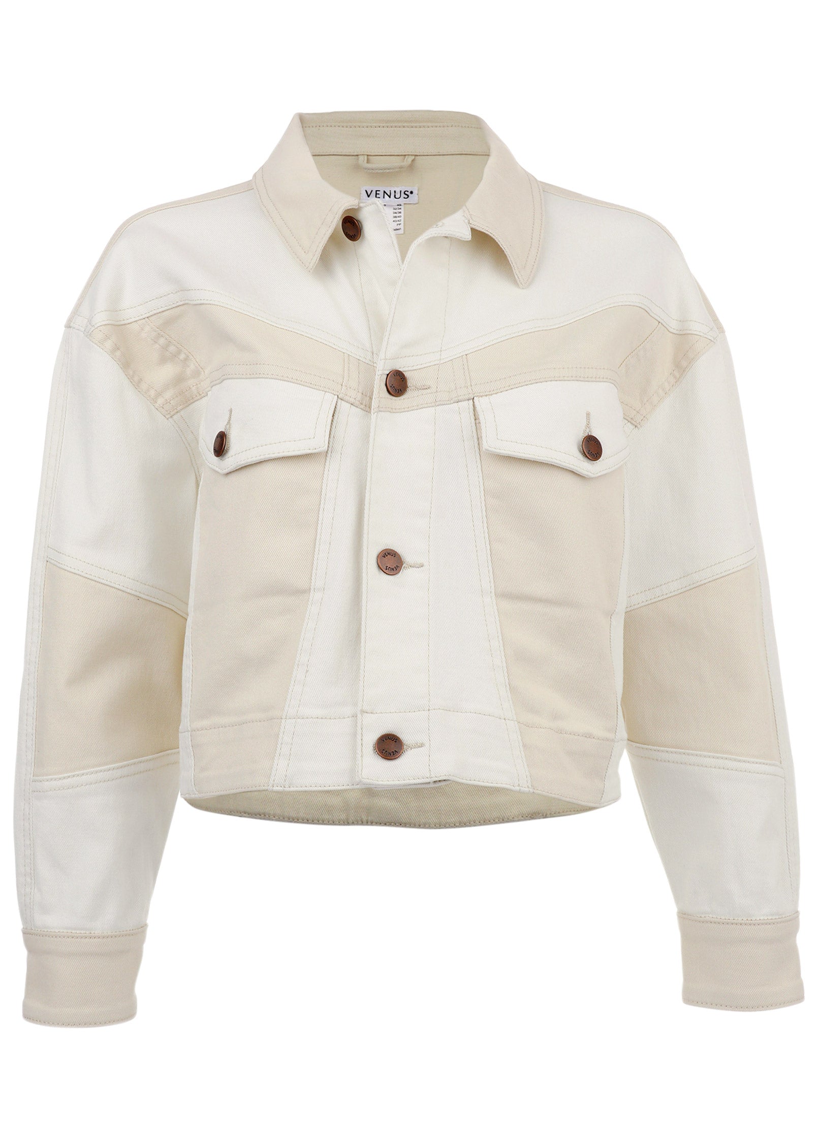 Patchwork Denim Jacket - Whisper White/Turtledove Combo