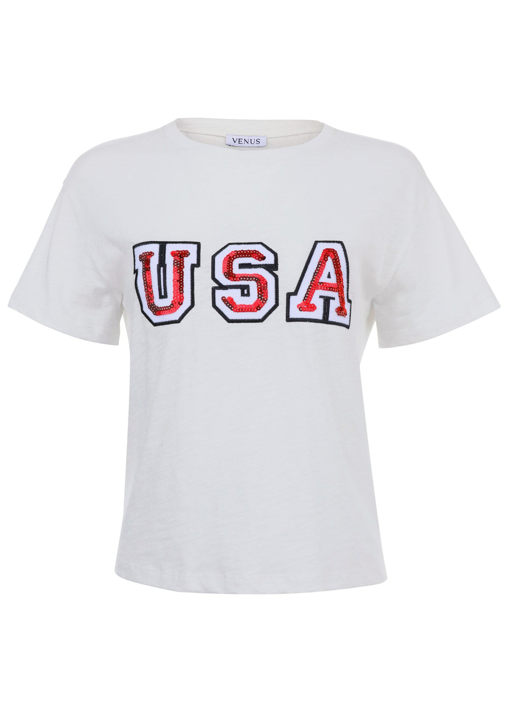Collegiate Usa Graphic Tee - Cloud Dancer