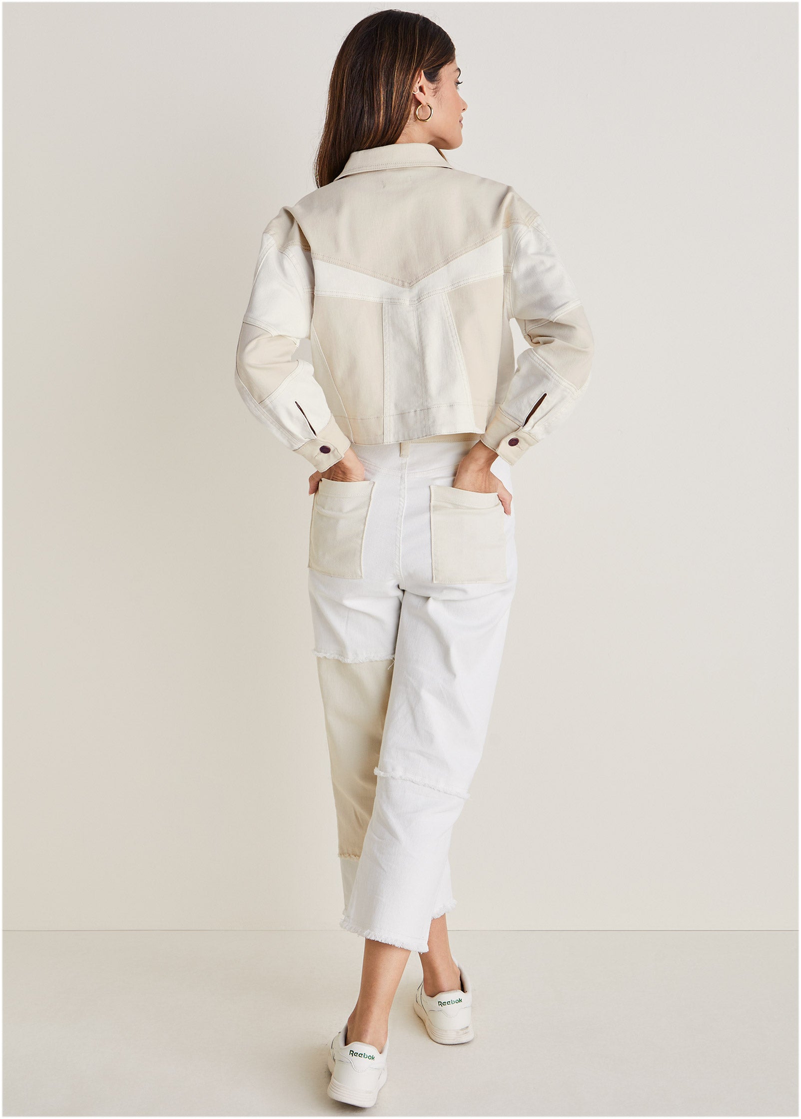 Patchwork Denim Jacket - Whisper White/Turtledove Combo