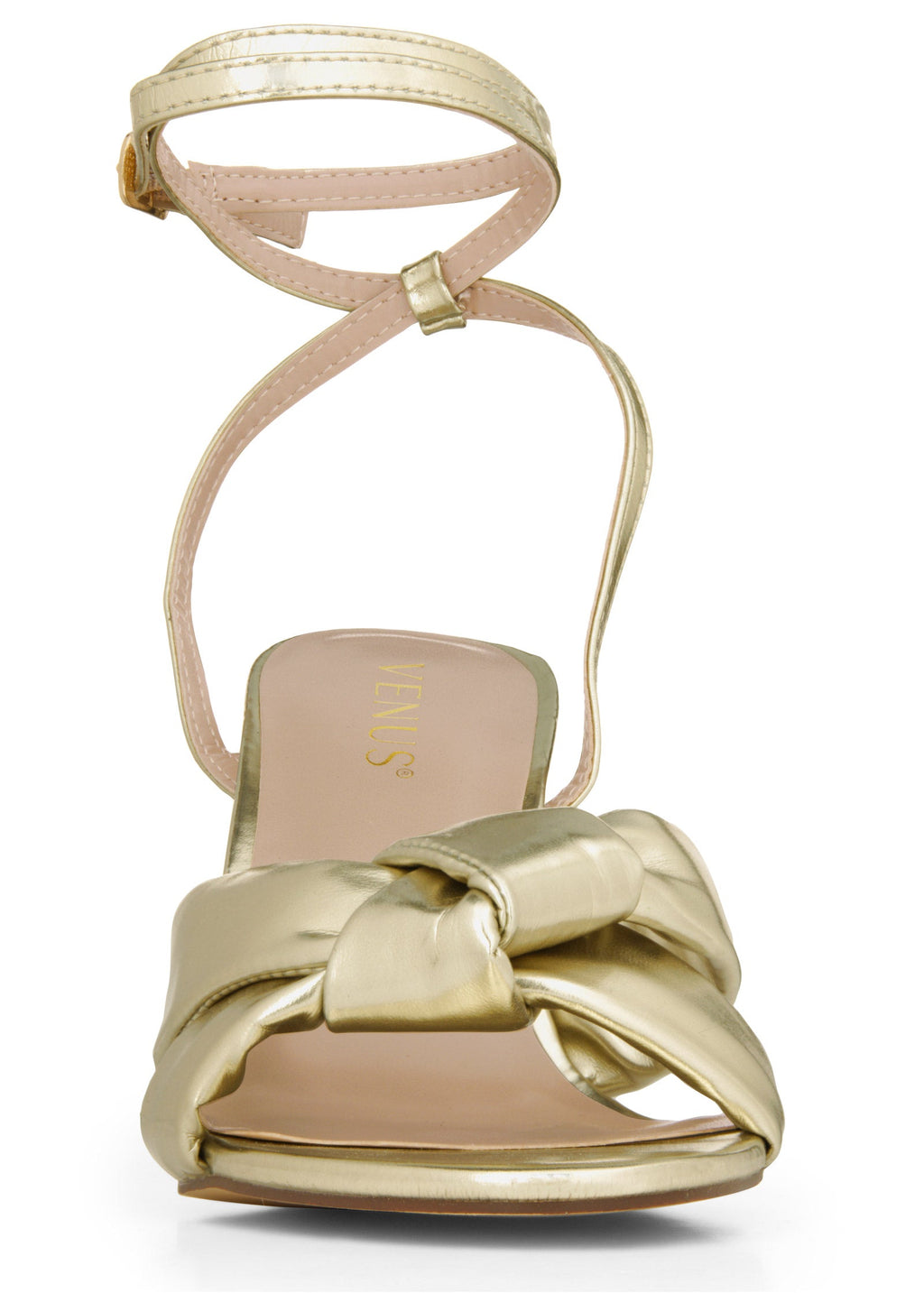 Knot Strap Heel - Gold