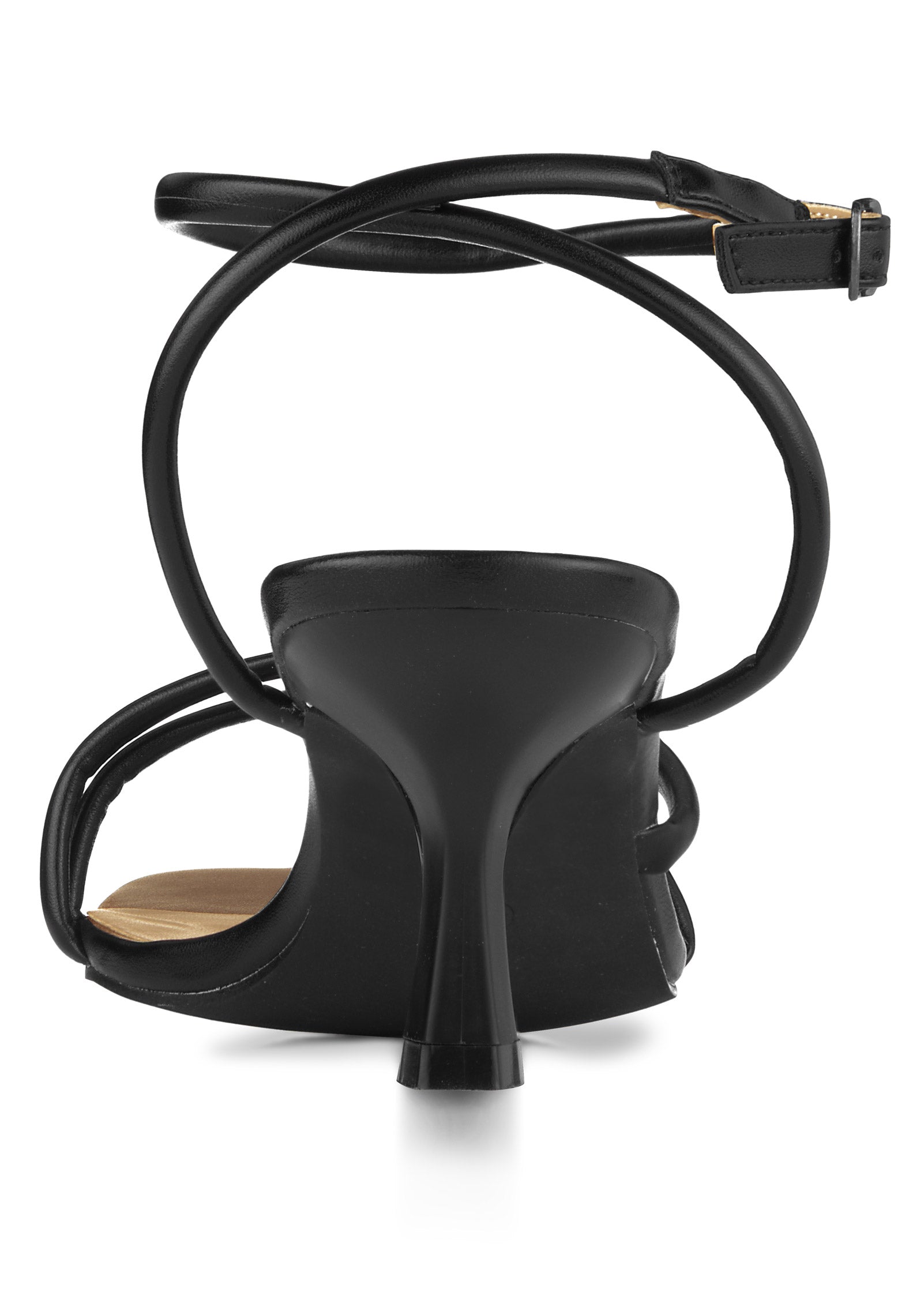 Strappy Kitten Heels - Jet Black