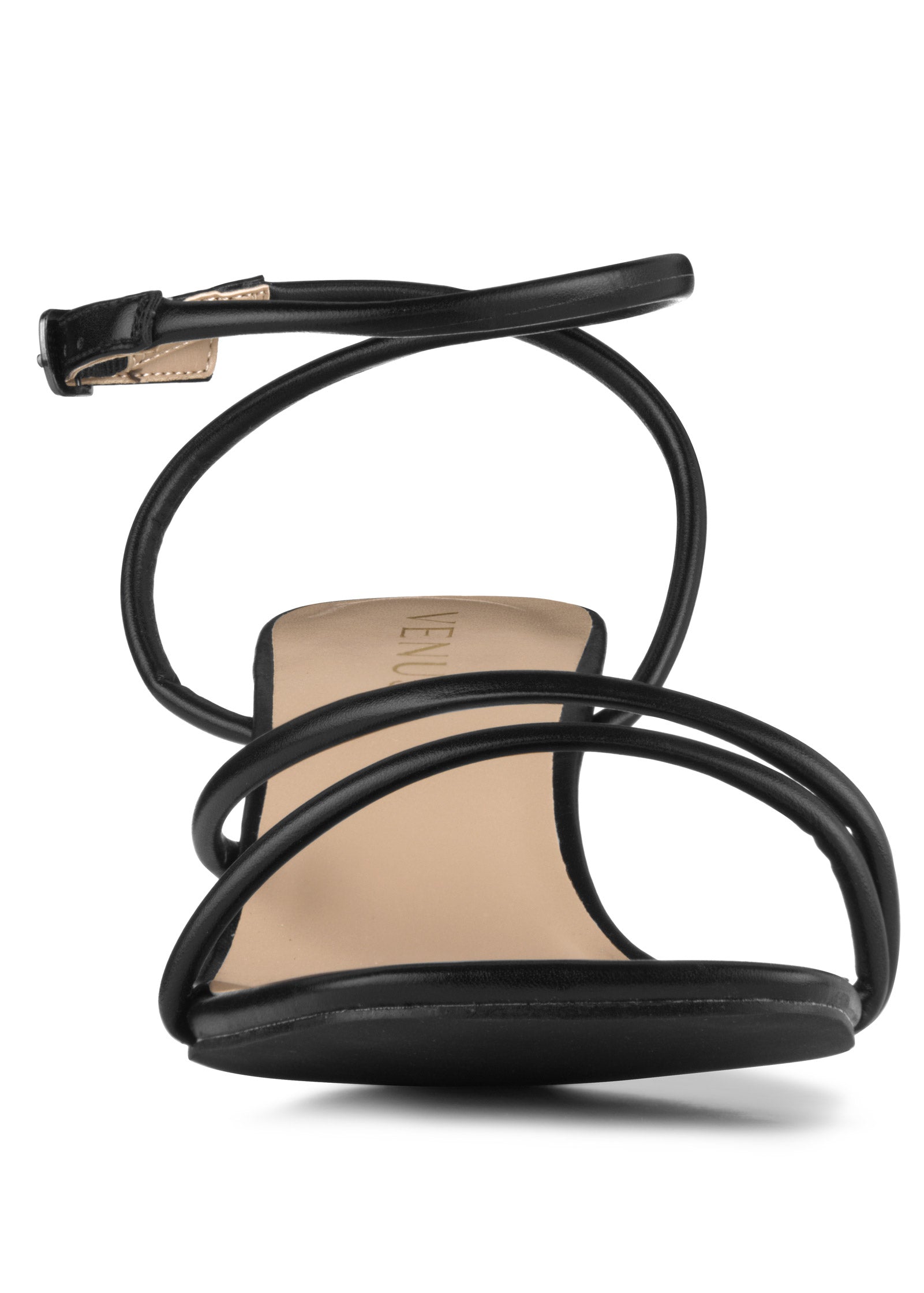 Strappy Kitten Heels - Jet Black