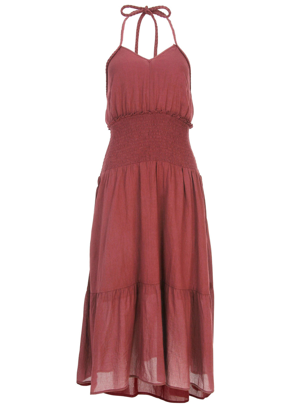 Halter Midi Dress - Auburn