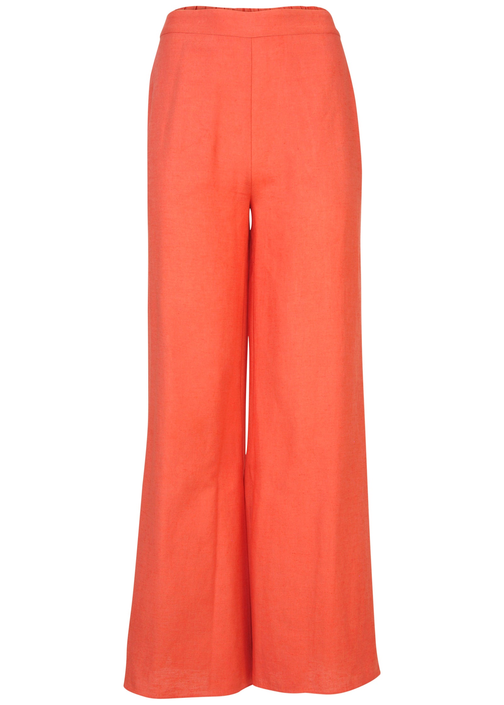 Linen Side Slit Pant - Burnt Orange