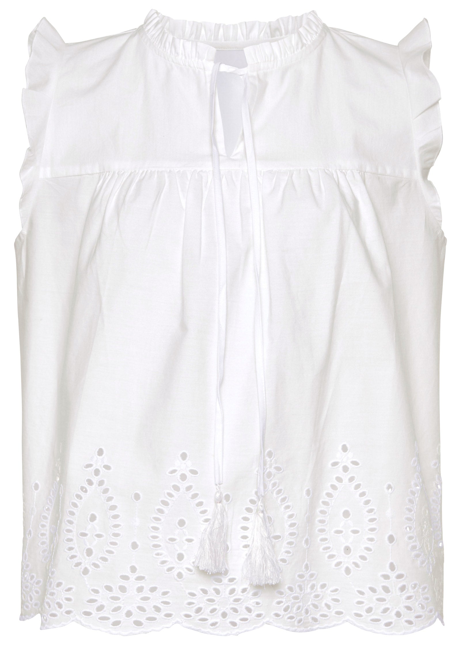 Eyelet Detail Top - White