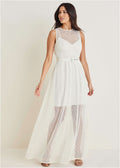 Diamond Lace Maxi Dress - Cloud Dancer
