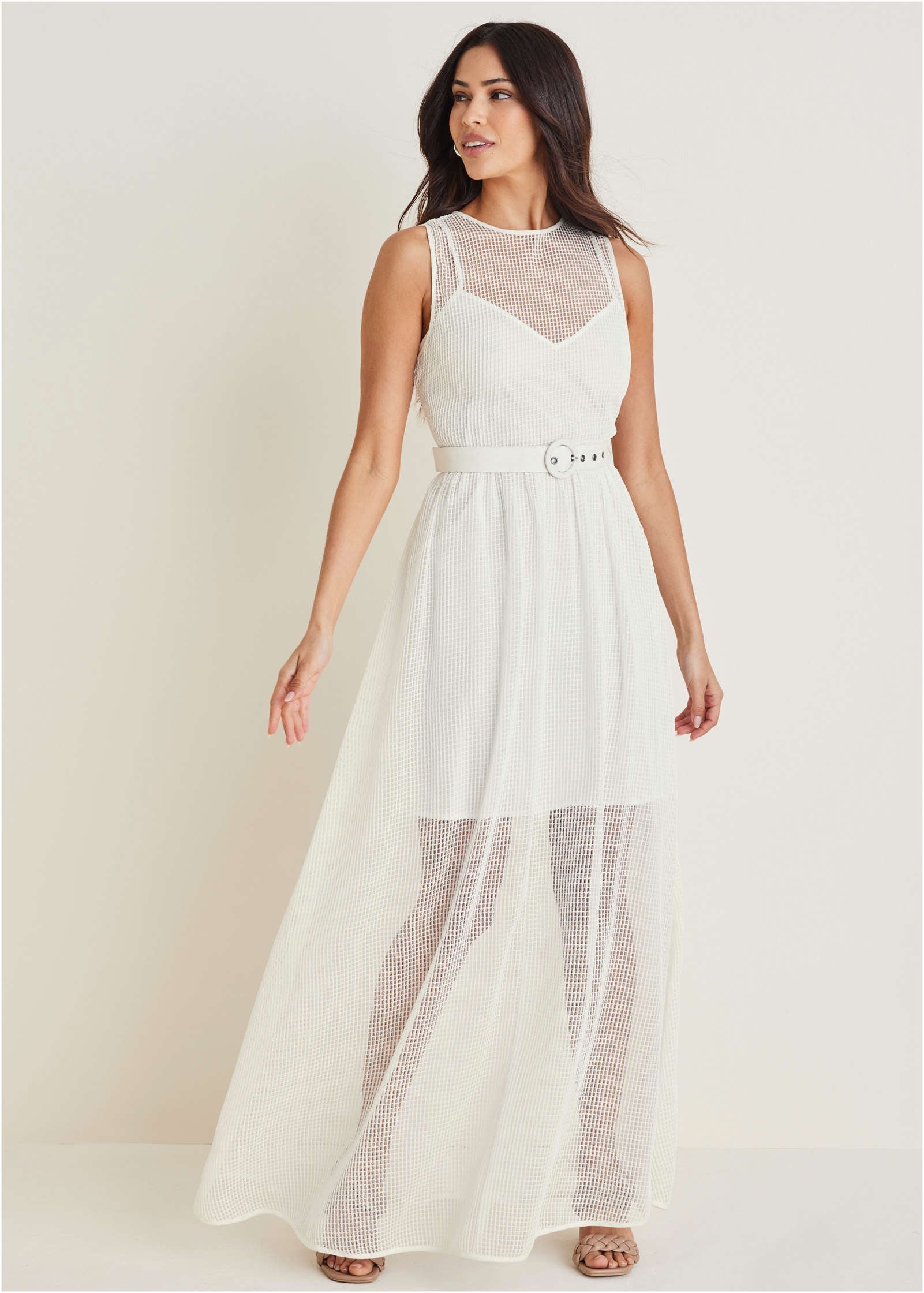 Diamond Lace Maxi Dress - Cloud Dancer