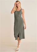 Henley Midi Dress - Olive