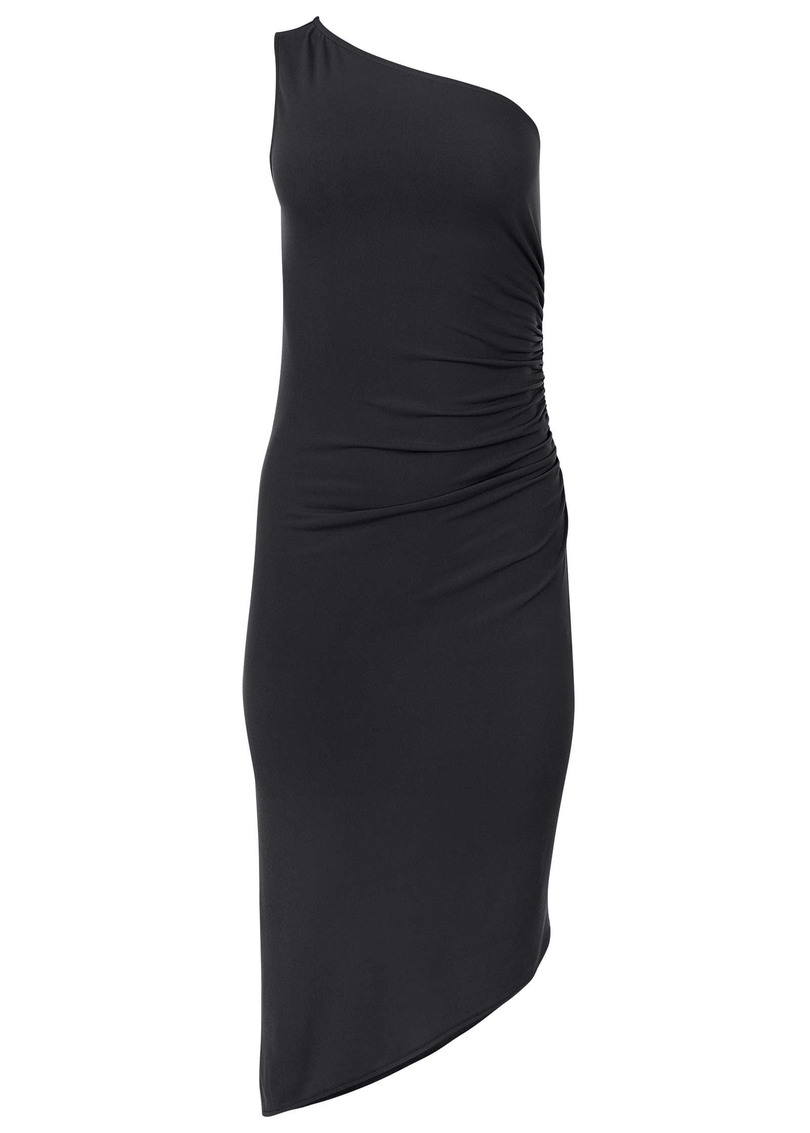 One Shoulder Dress - Jet Black