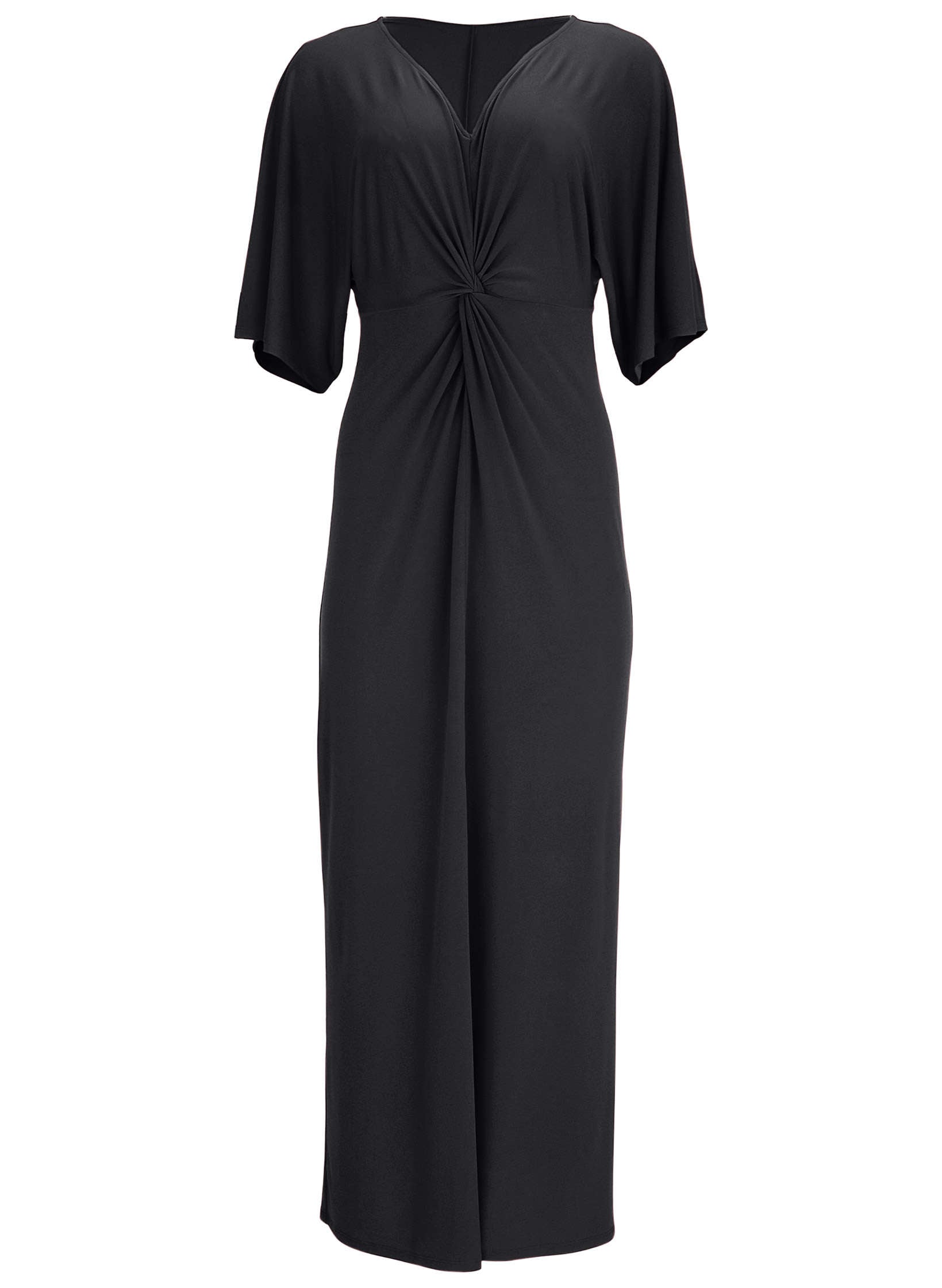 Twist Front Maxi Dress - Jet Black