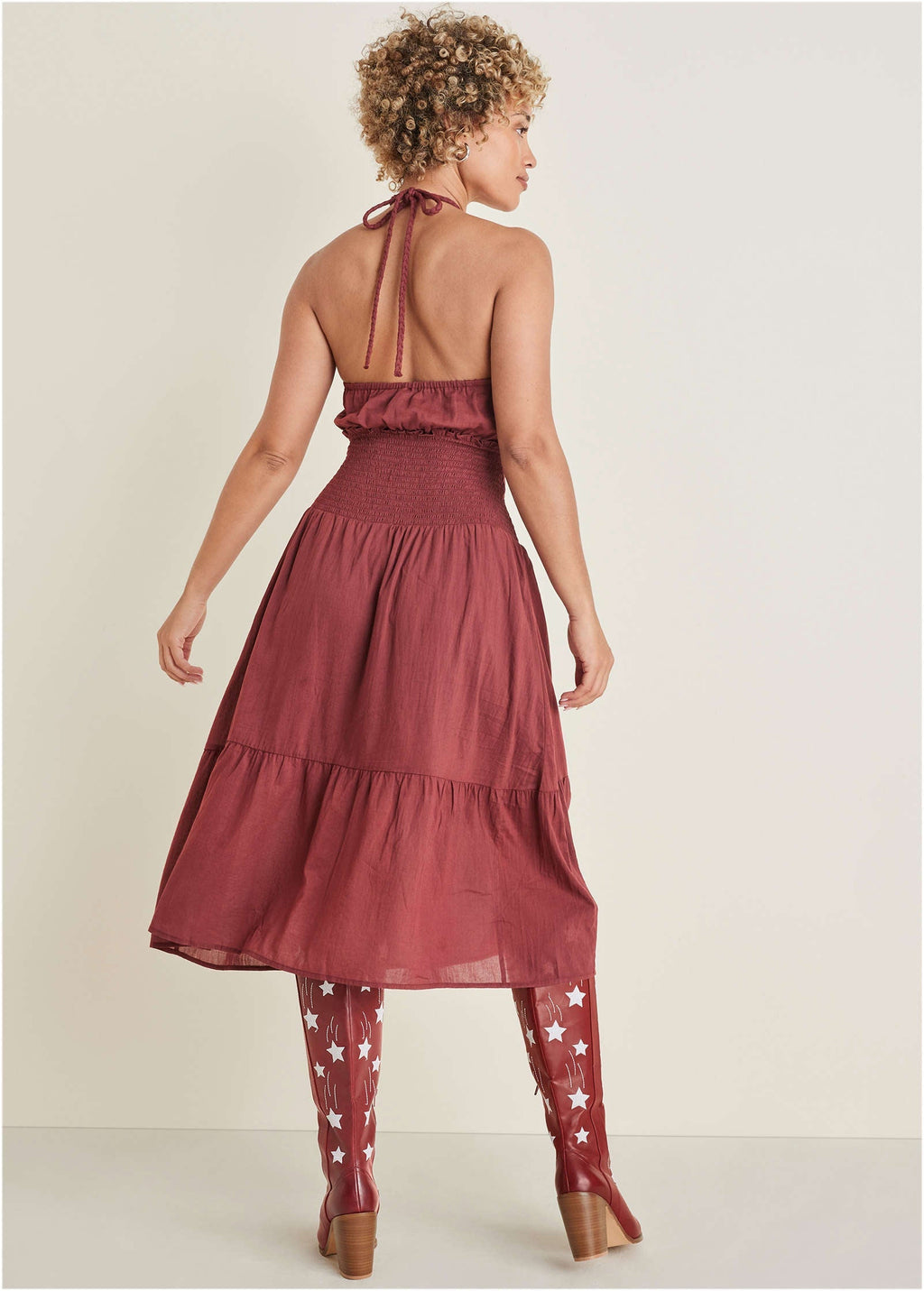 Halter Midi Dress - Auburn