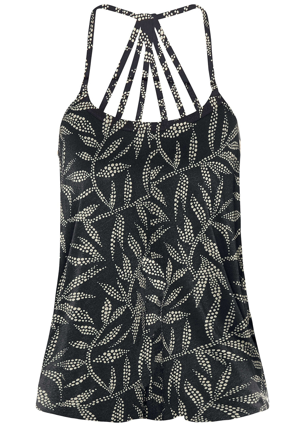 Back Detail Printed Tank - White & Black