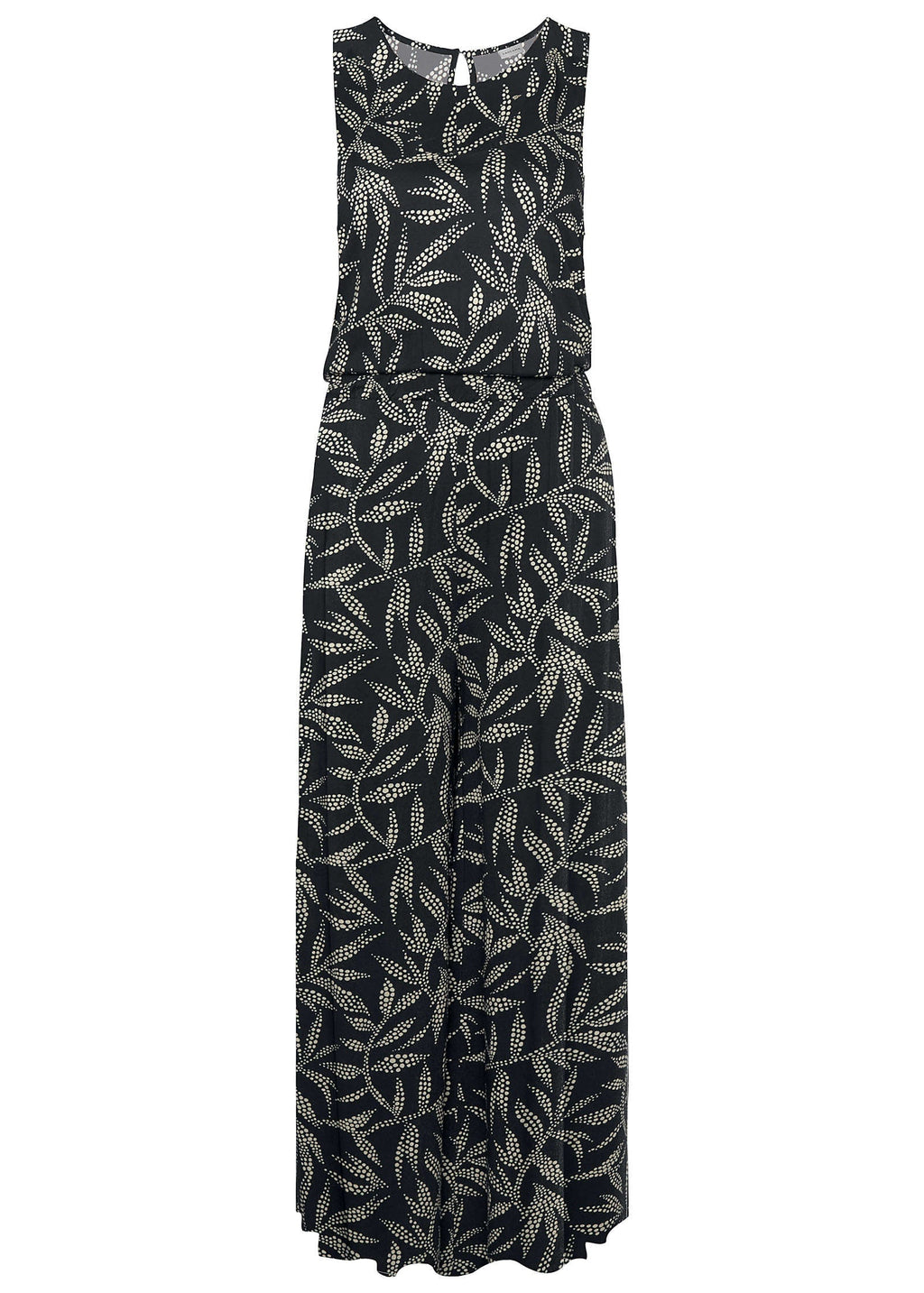 Front Slit Maxi Dress - White & Black