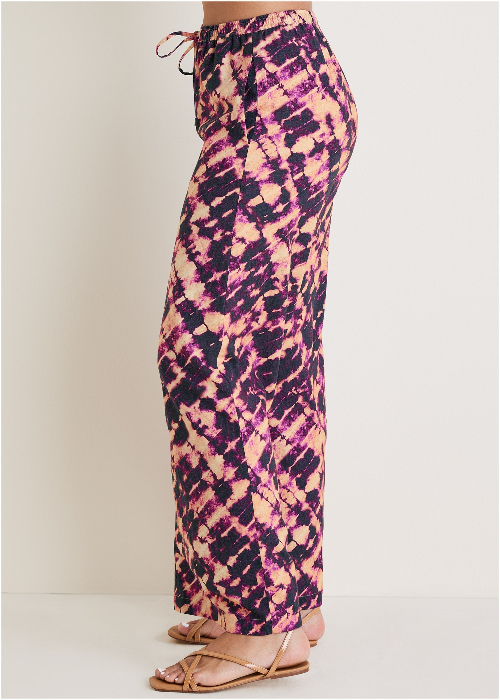 Linen Wide Leg Pants - Desert Tie Dye