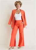Linen Side Slit Pant - Burnt Orange