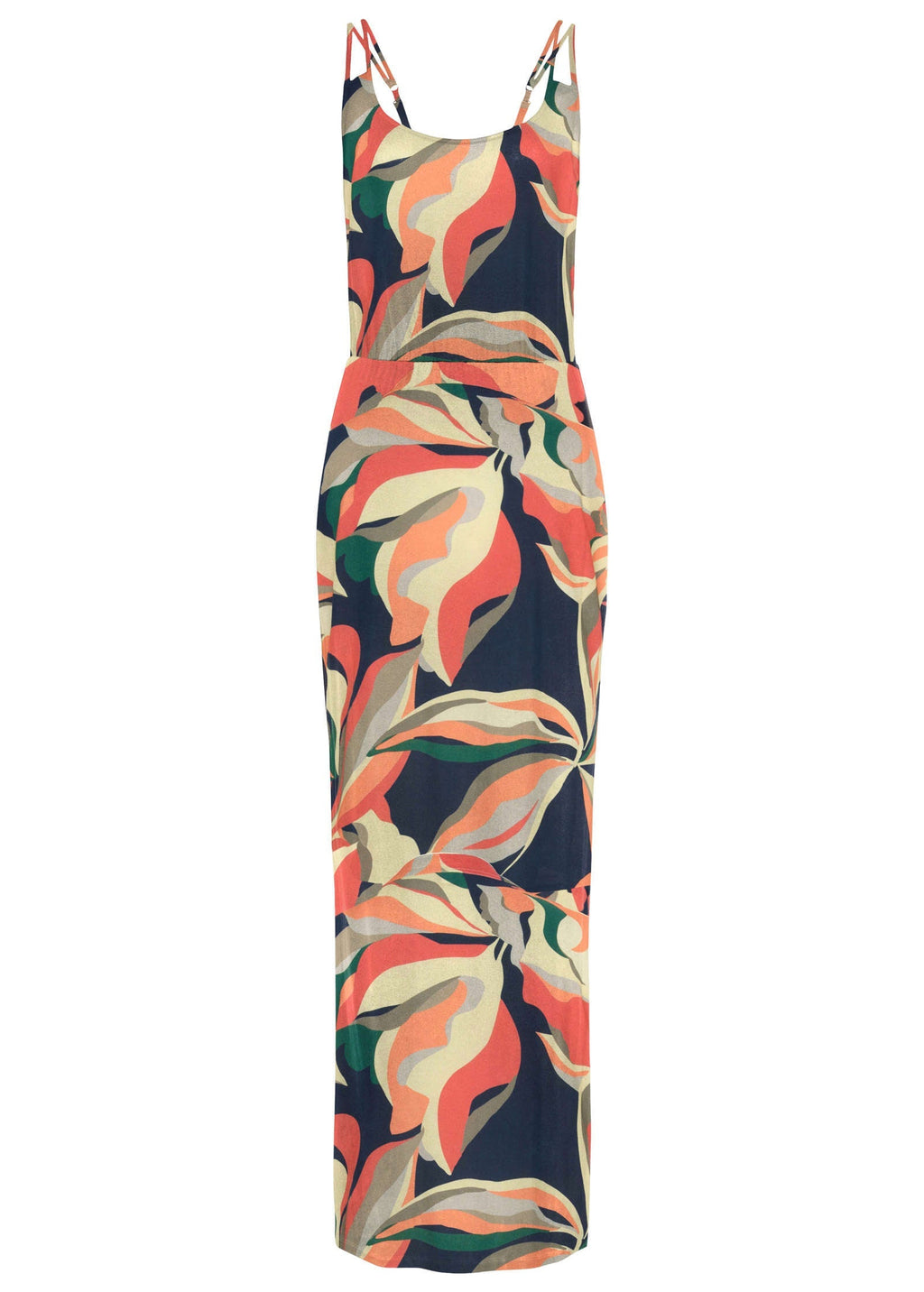 High Slit Maxi Dress - Navy Multi