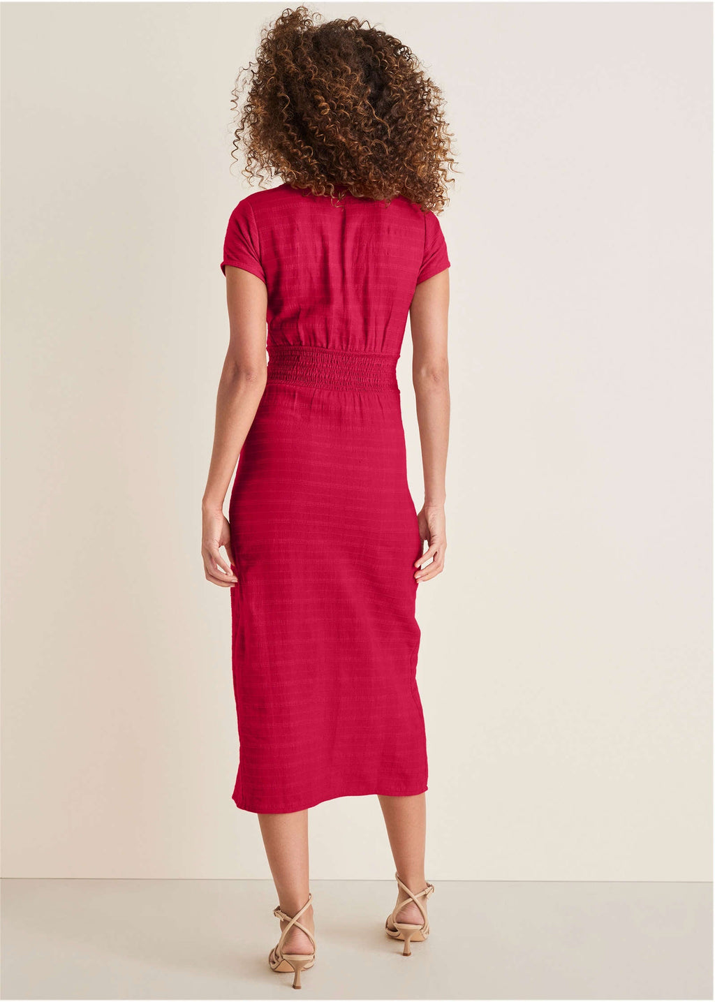 Linen Midi Dress - Barberry