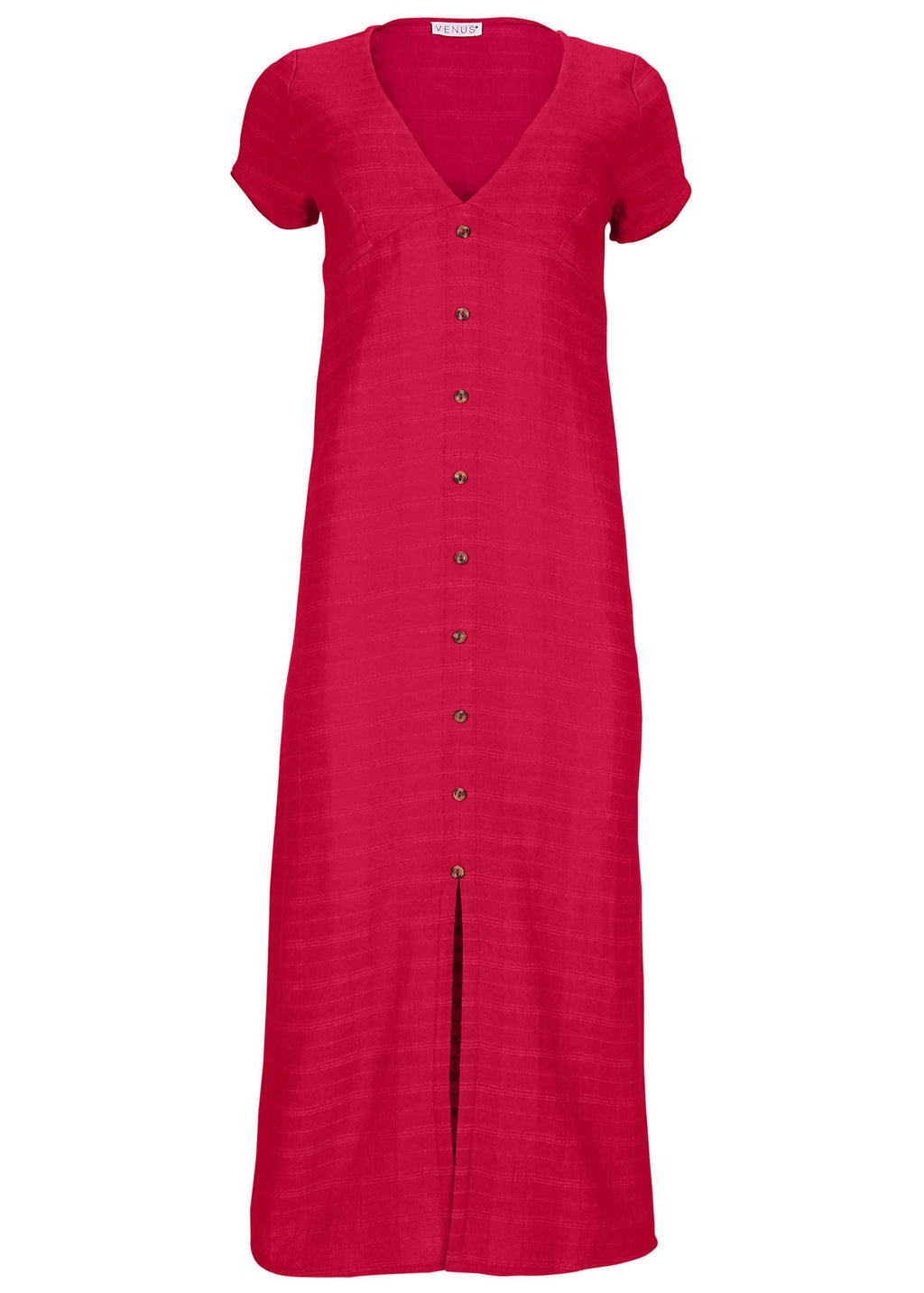Linen Midi Dress - Barberry