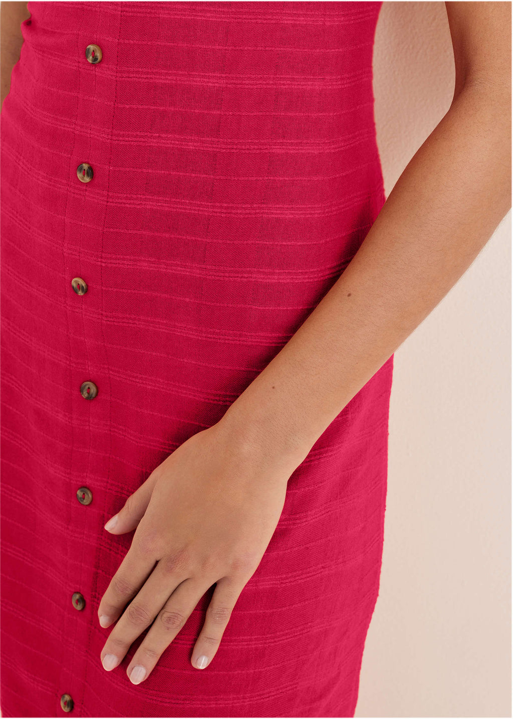 Linen Midi Dress - Barberry