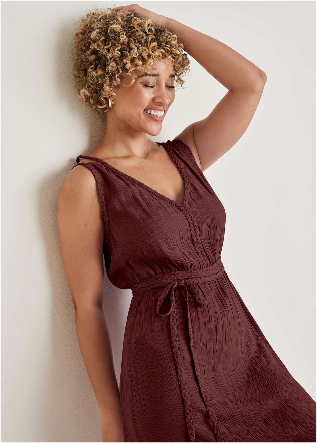 Braided Detail Maxi Dress - Auburn