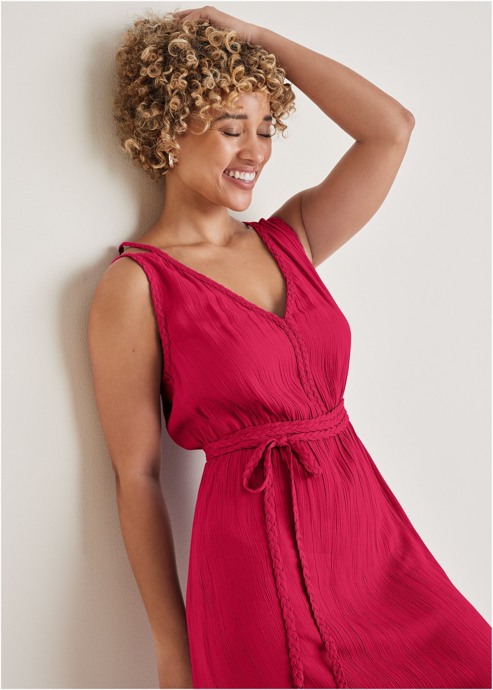 Braided Detail Maxi Dress - Barberry