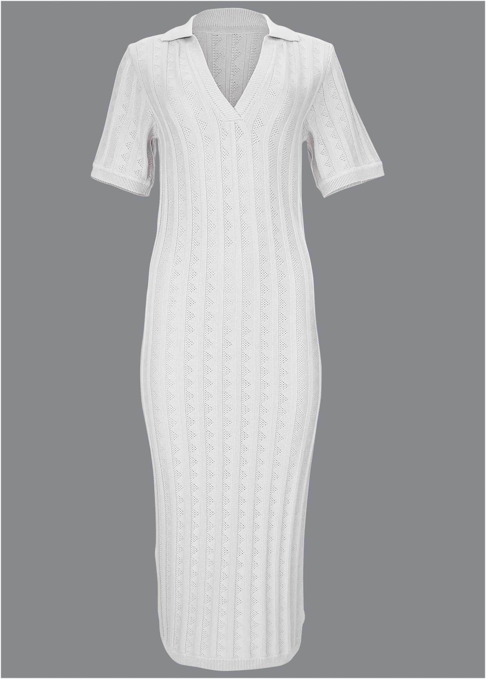 Pointelle Sweater Dress - Cloud Dancer