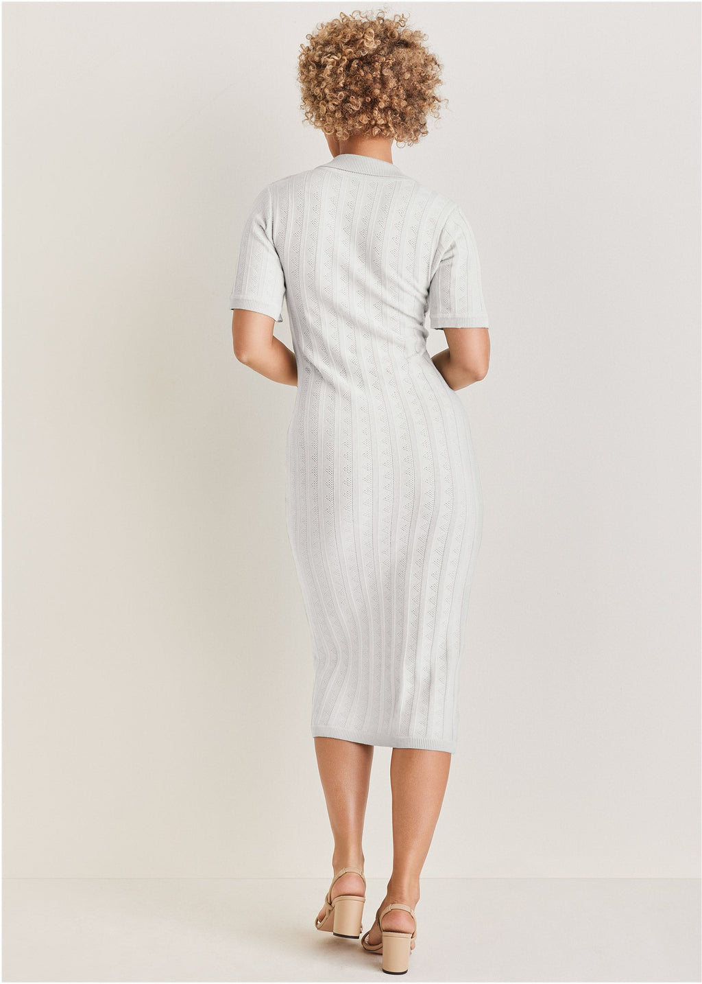 Pointelle Sweater Dress - Cloud Dancer