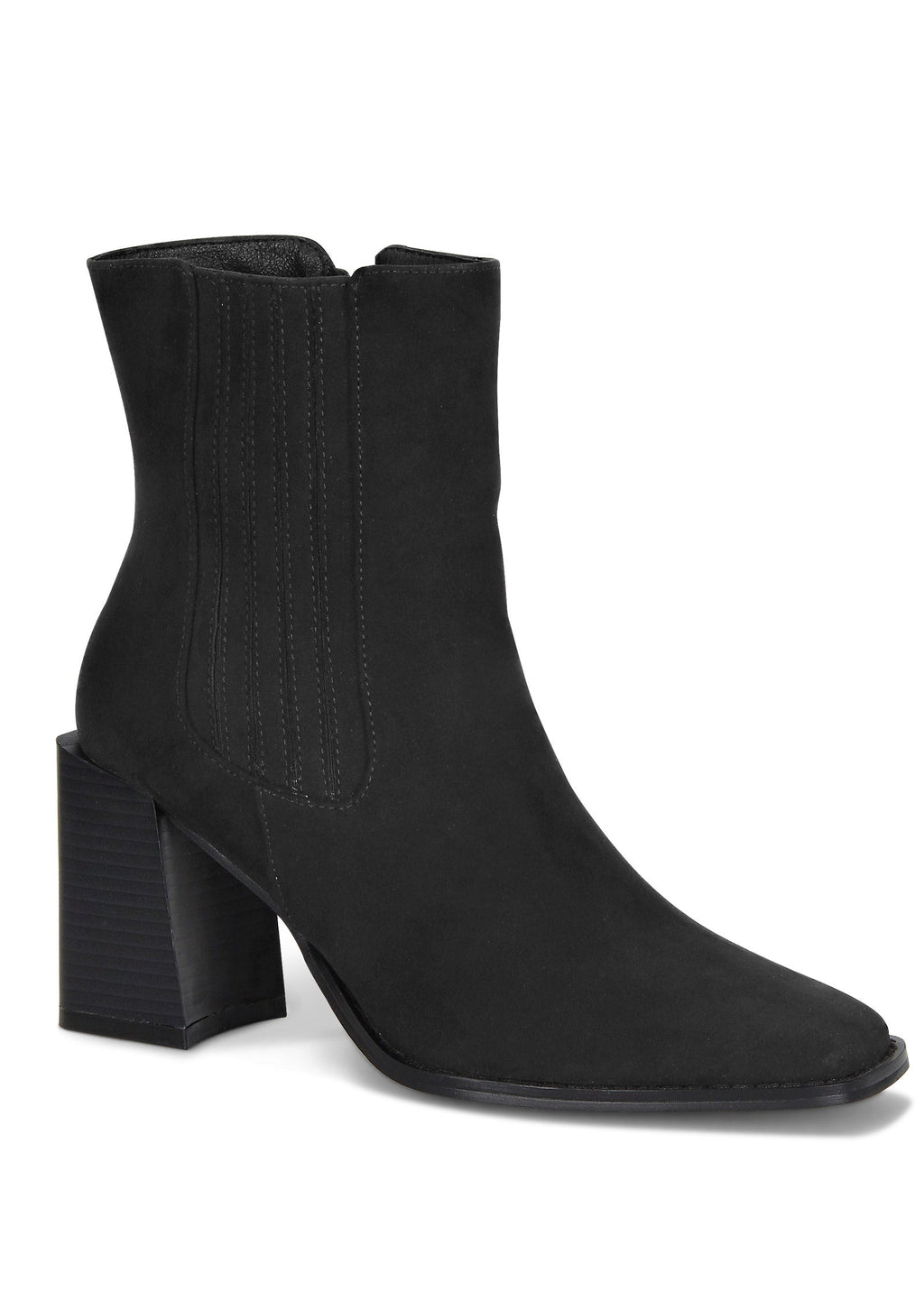 Square Toe Booties - Jet Black