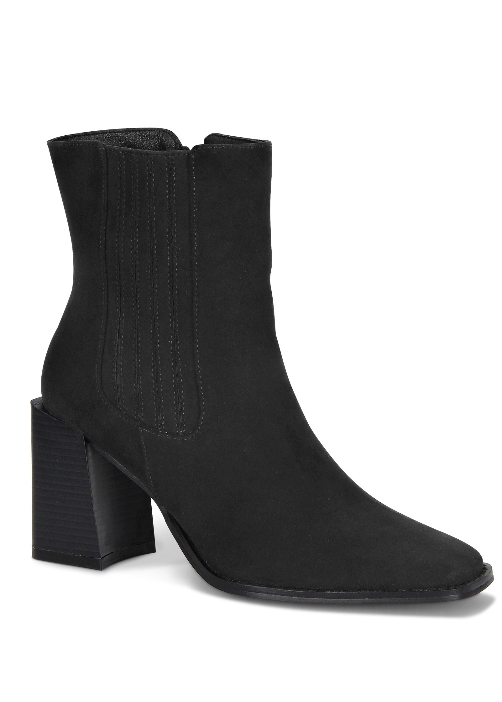 Square Toe Booties - Jet Black