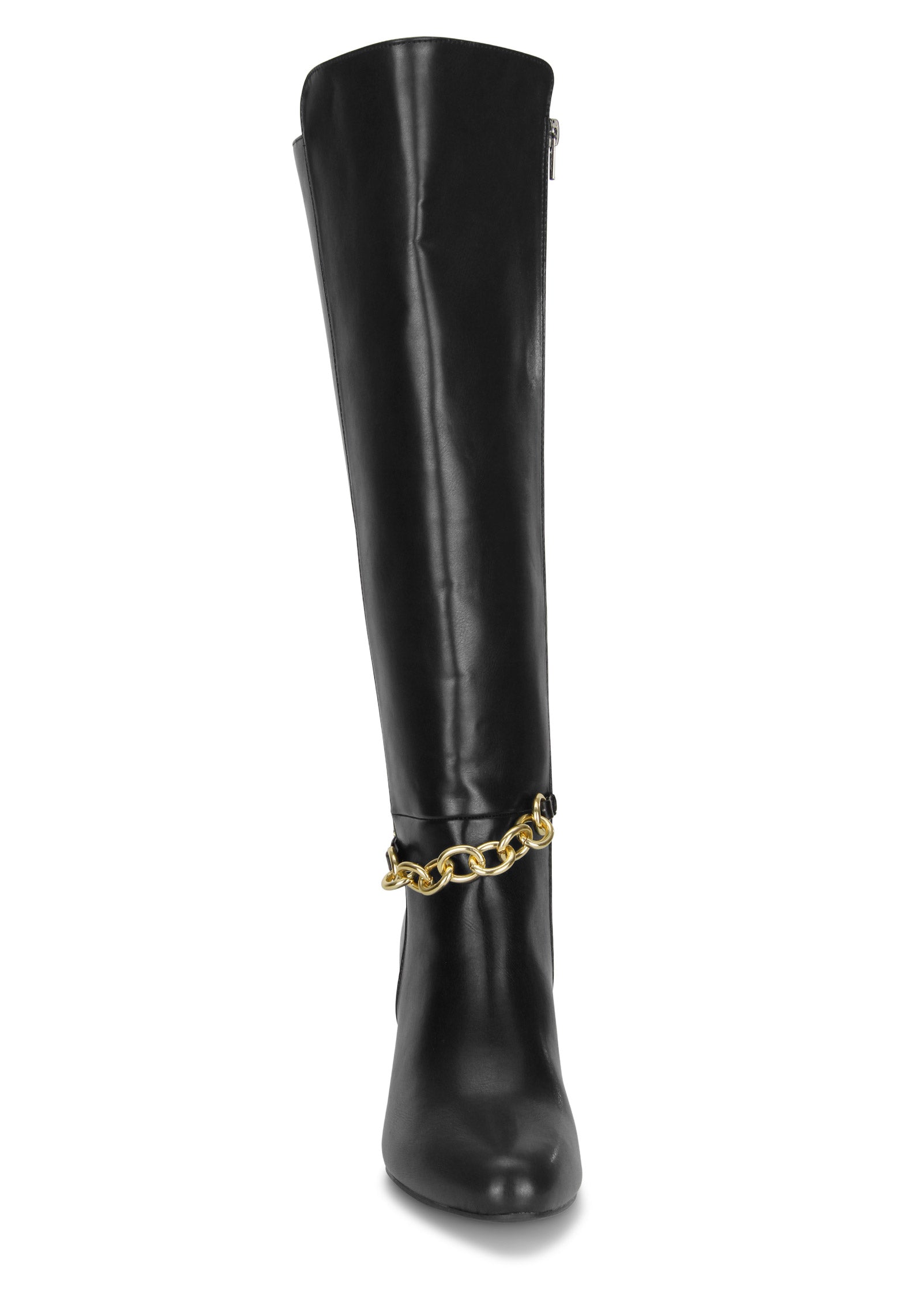 Chain Detail Boots - Jet Black