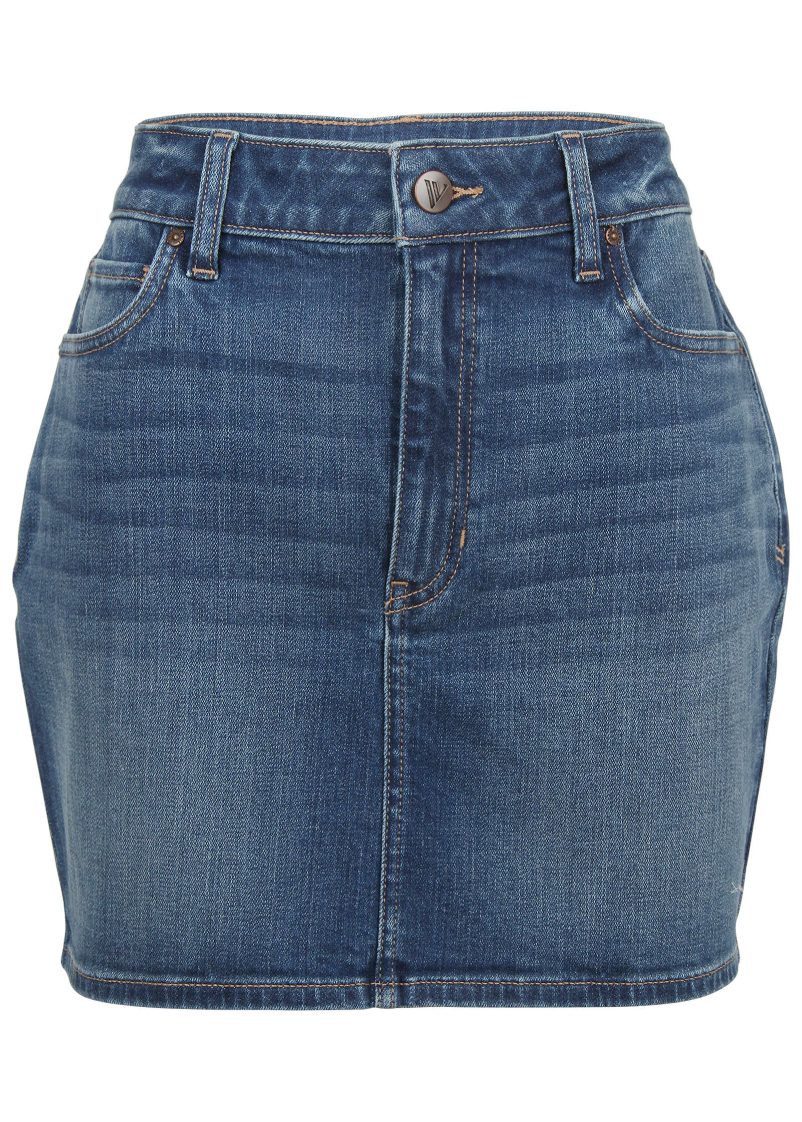 Denim Mini Skirt  - Medium Wash