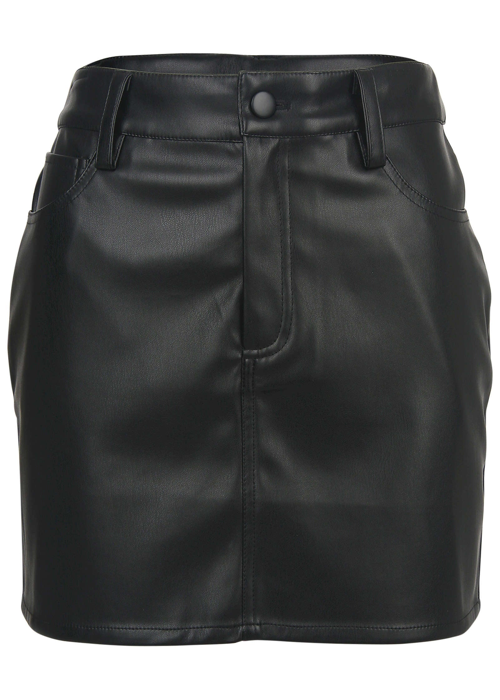Faux Leather Mini Skirt - Jet Black