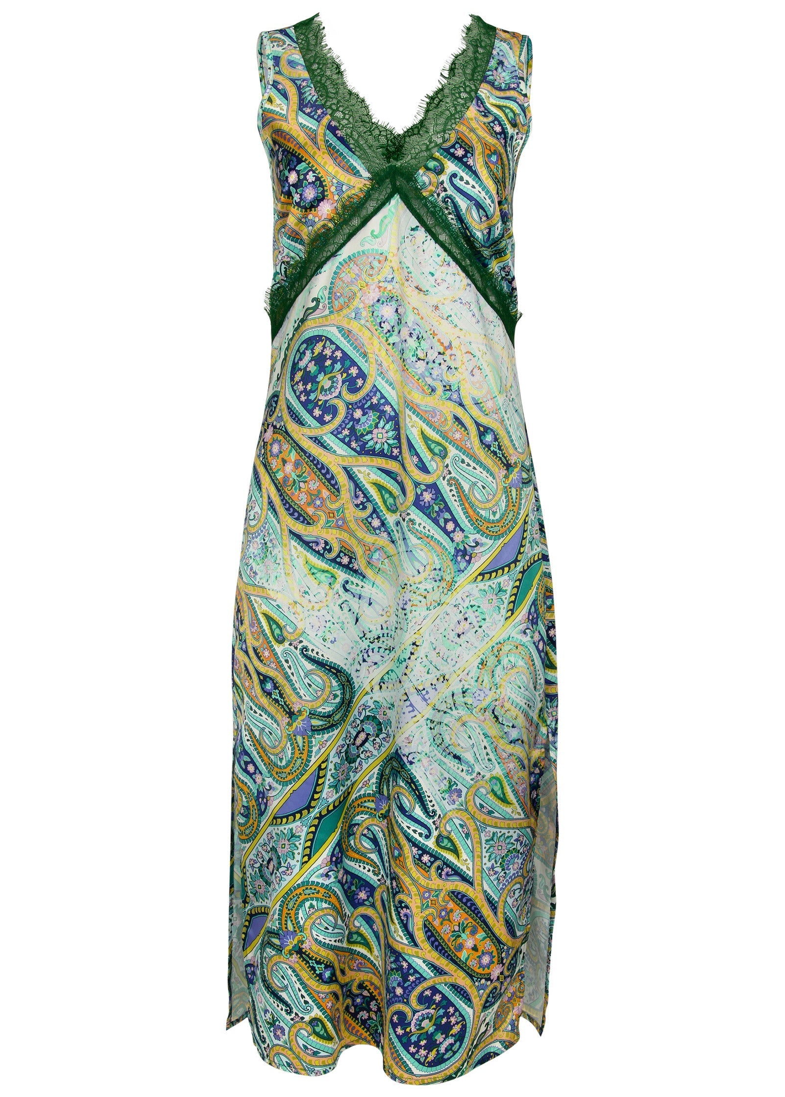 Lace Trim Midi Dress - Ethereal Paisley