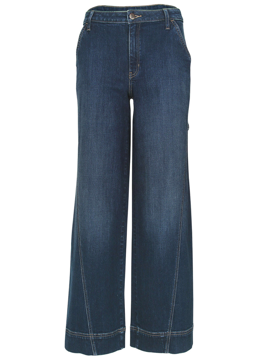 Wide Leg Denim Trousers - Dark Wash