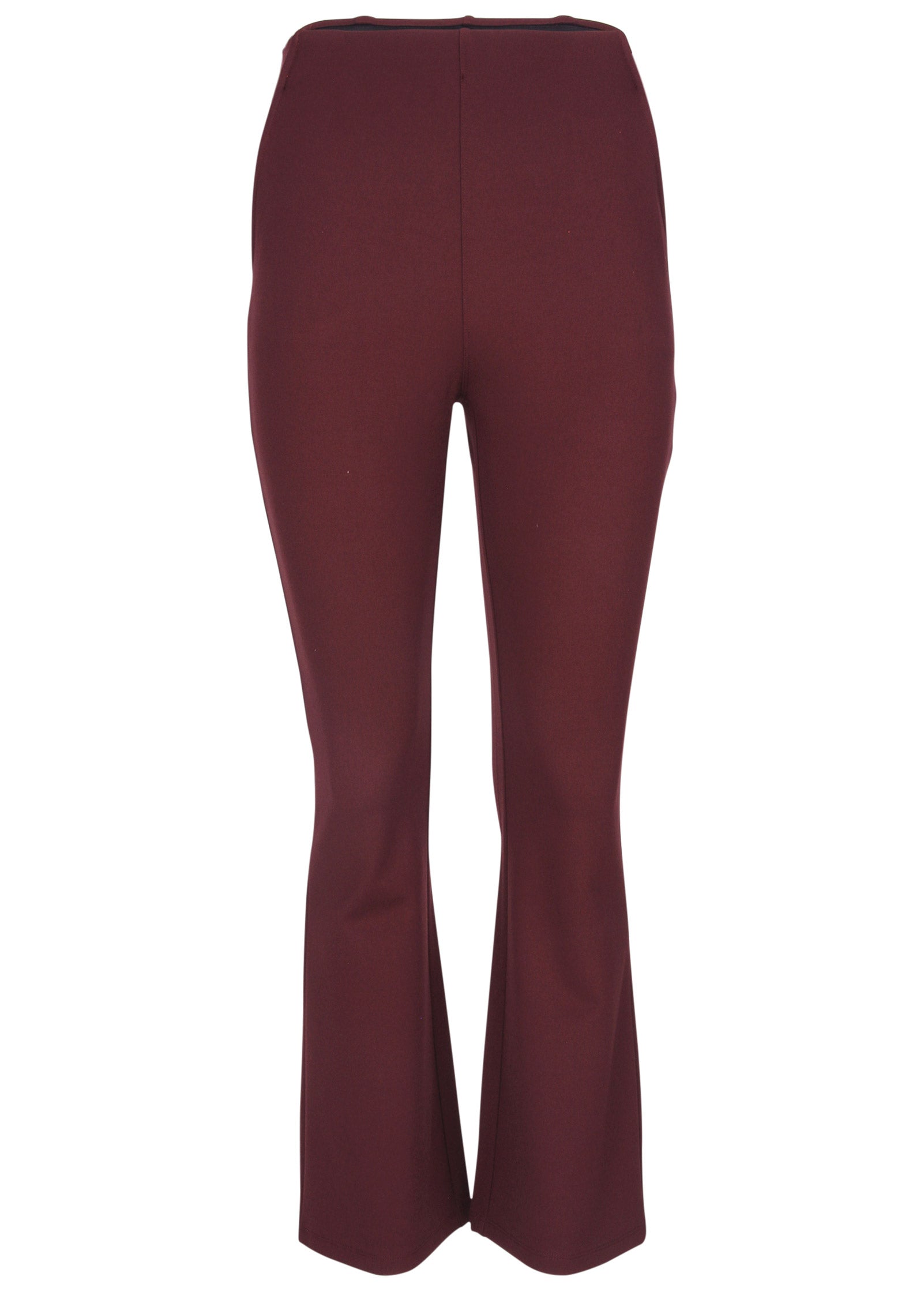 Smoothing Ponte Kick Flare Pants - Wine