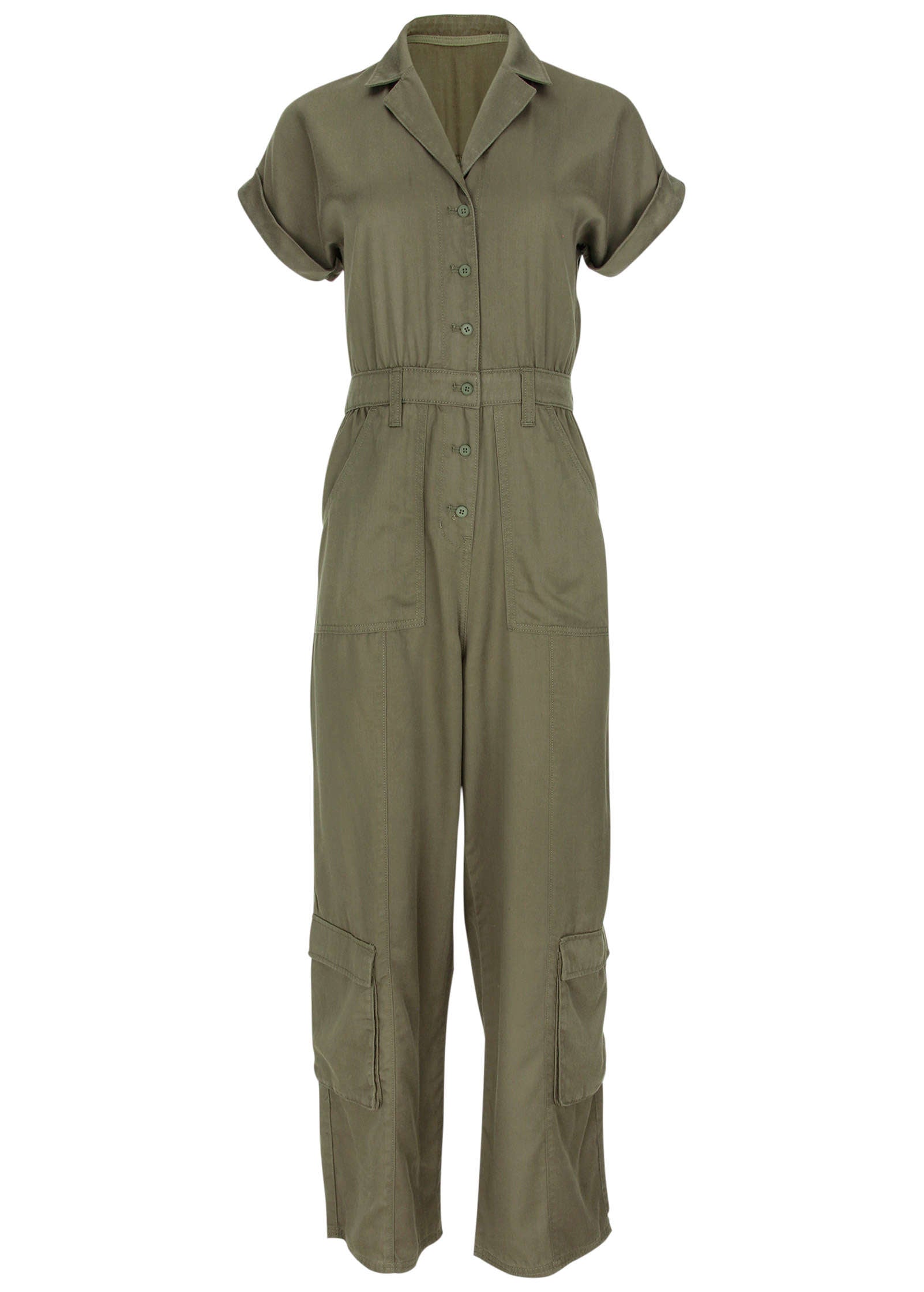 Cargo Utility Jumpsuit - Olive