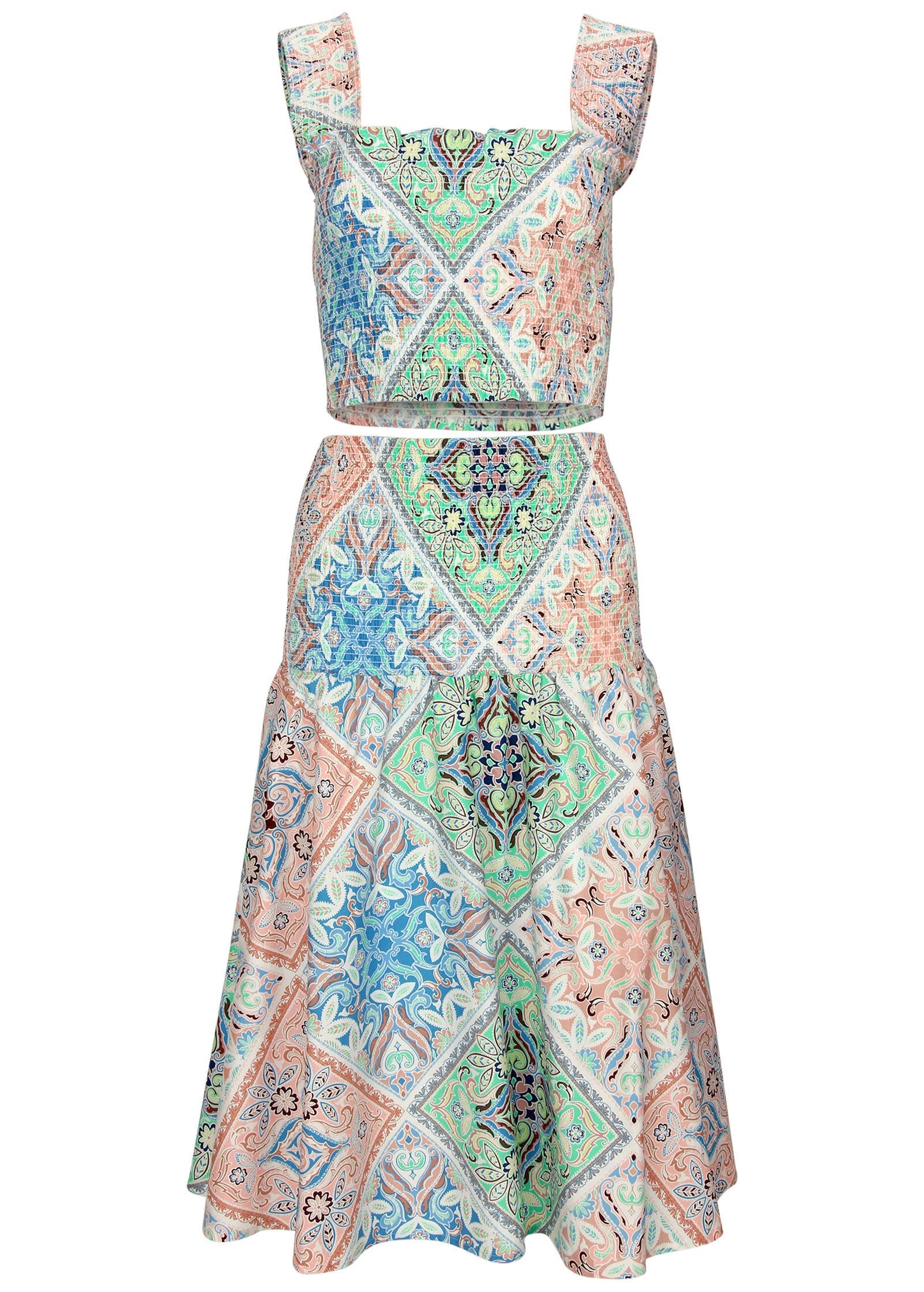 Smocked Two-Piece Set - Boho Tile