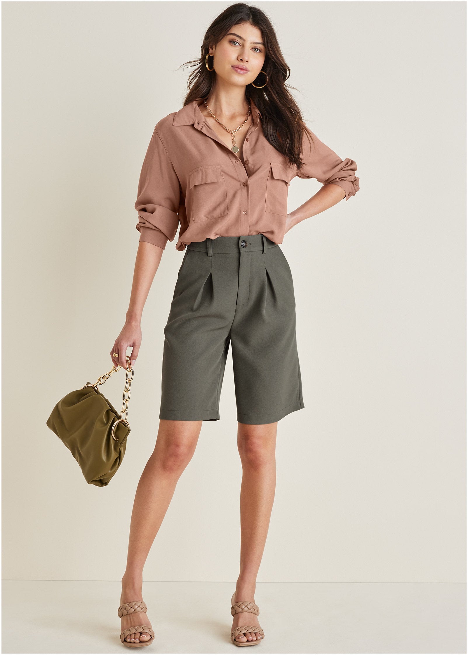 Bermuda Suit Shorts  - Olive