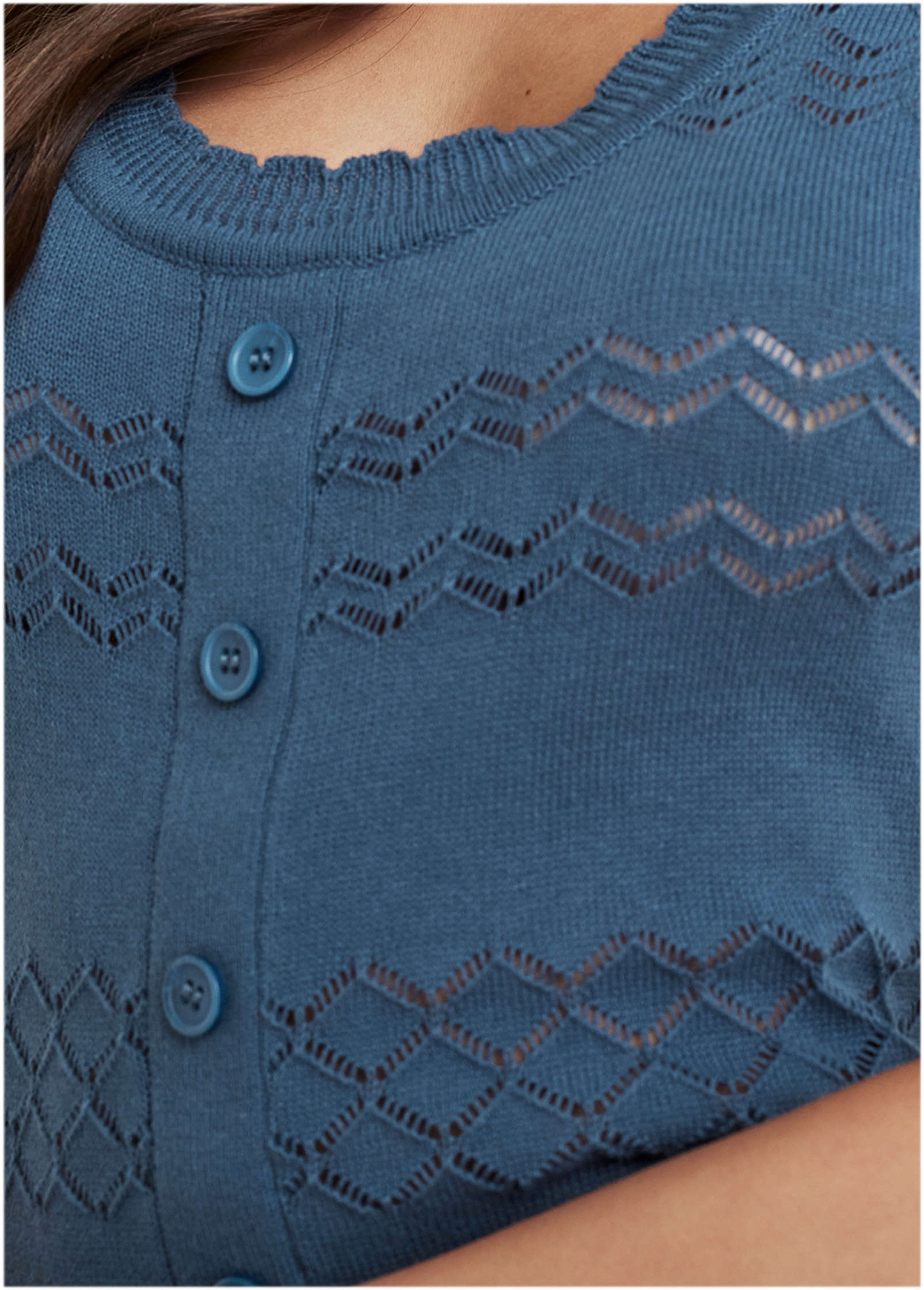 Pointelle Midi Dress - Ensign Blue