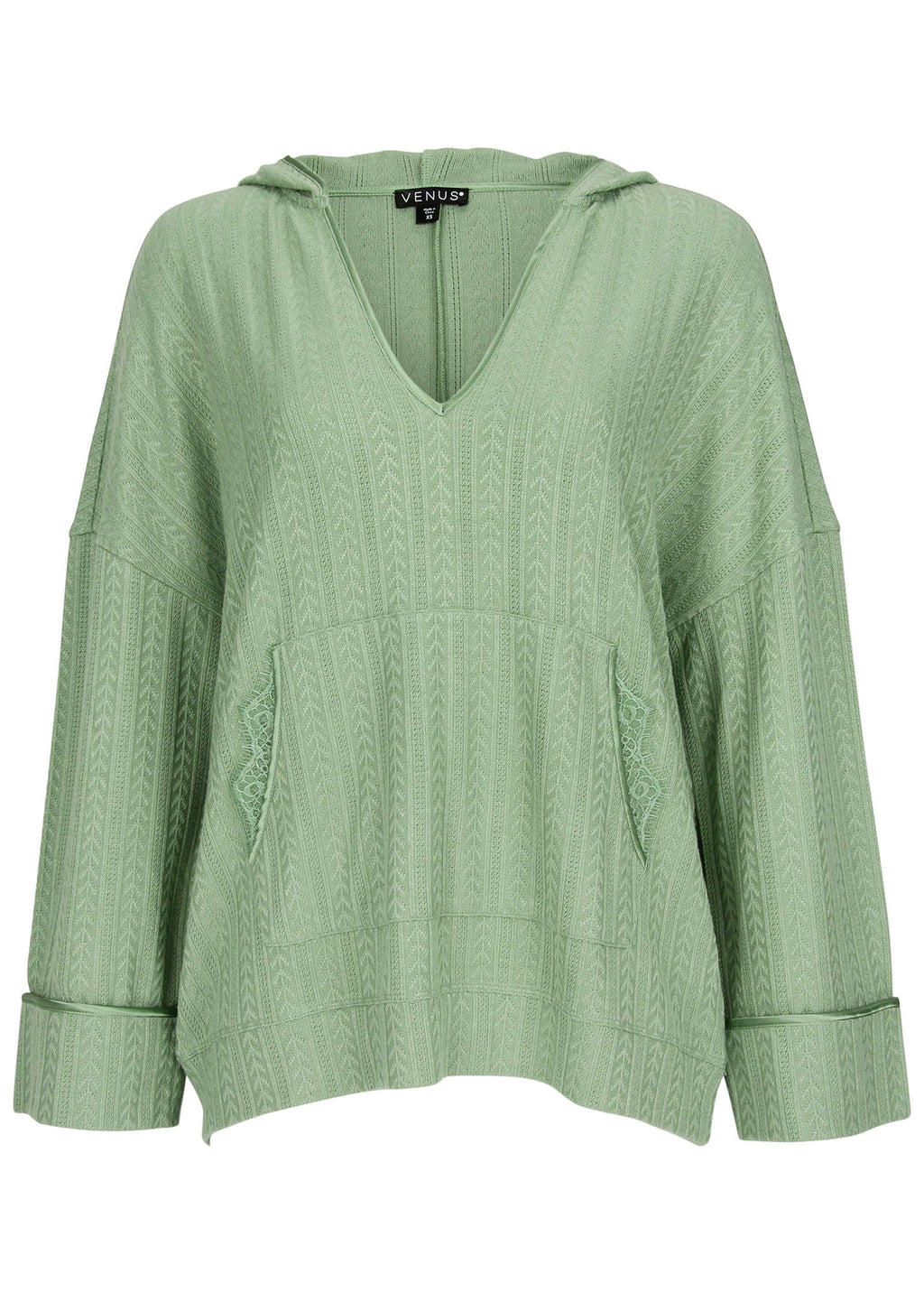 Brunch Knit Hoodie - Basil