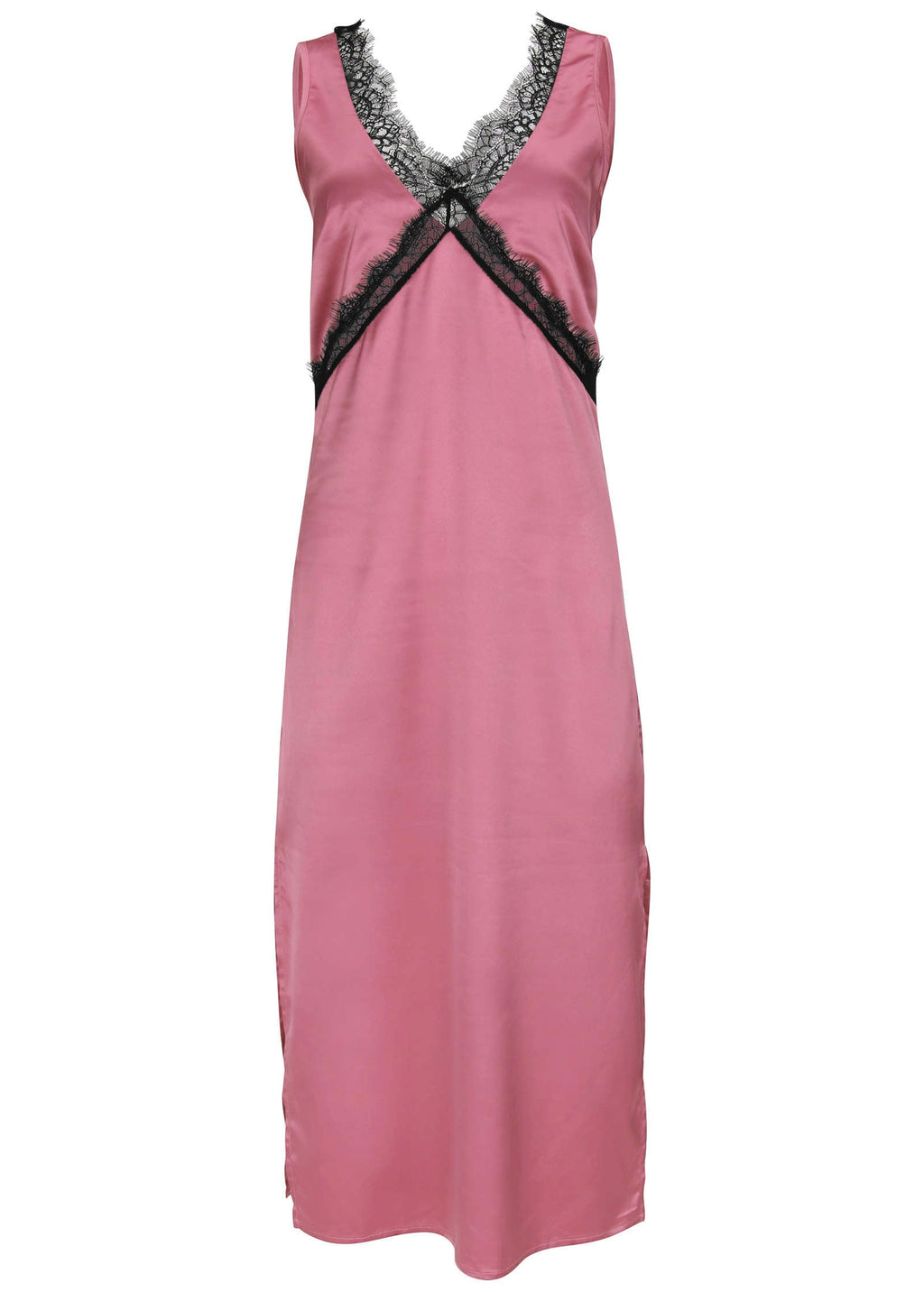 Lace Trim Midi Dress - Heather Rose